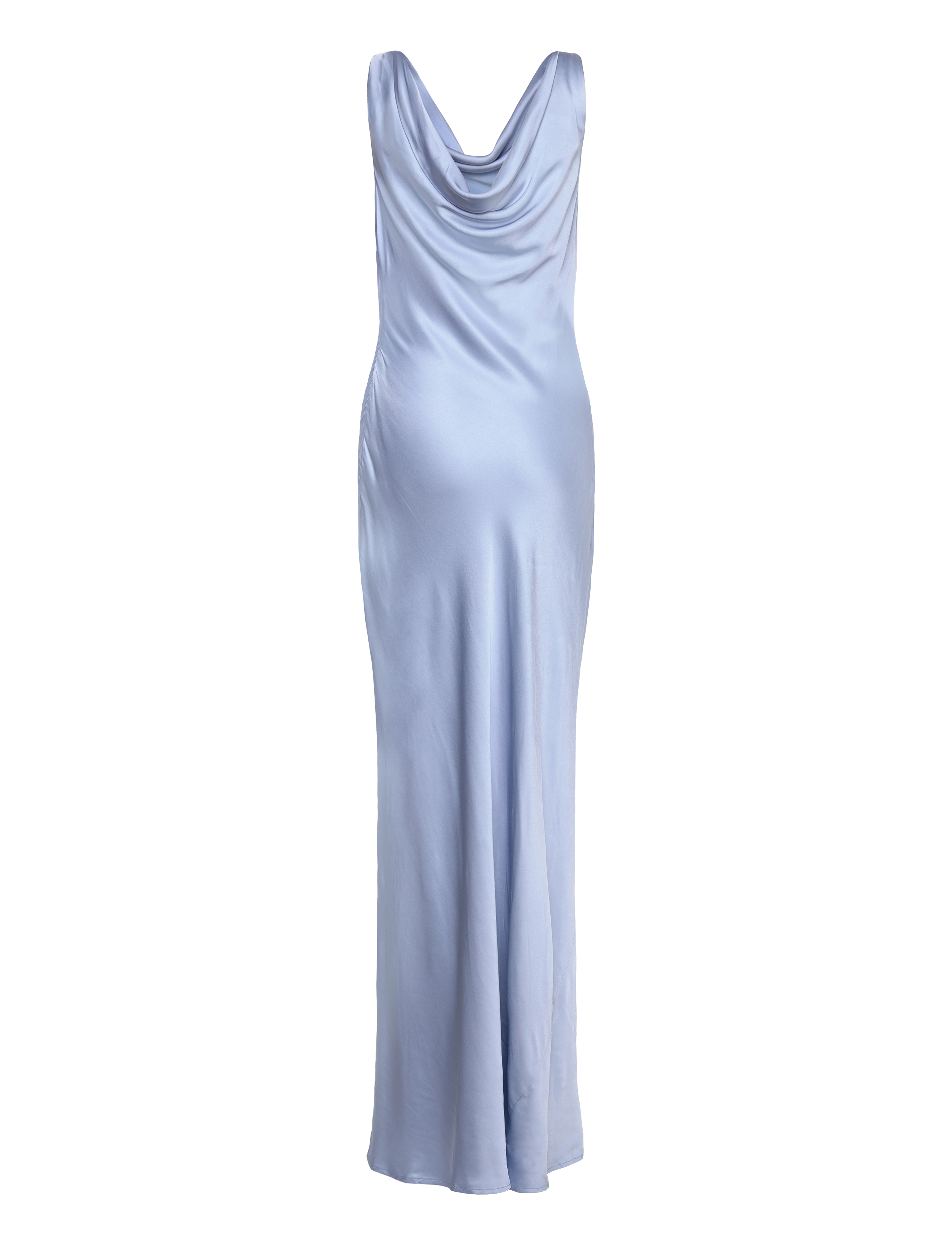 Malina - Leah cowl neck satin maxi dress - abendkleider - dusty blue - 2