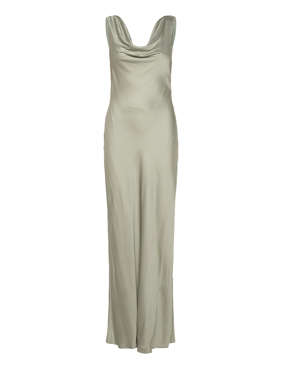 Malina - Leah cowl neck satin maxi dress - abendkleider - sage - 1