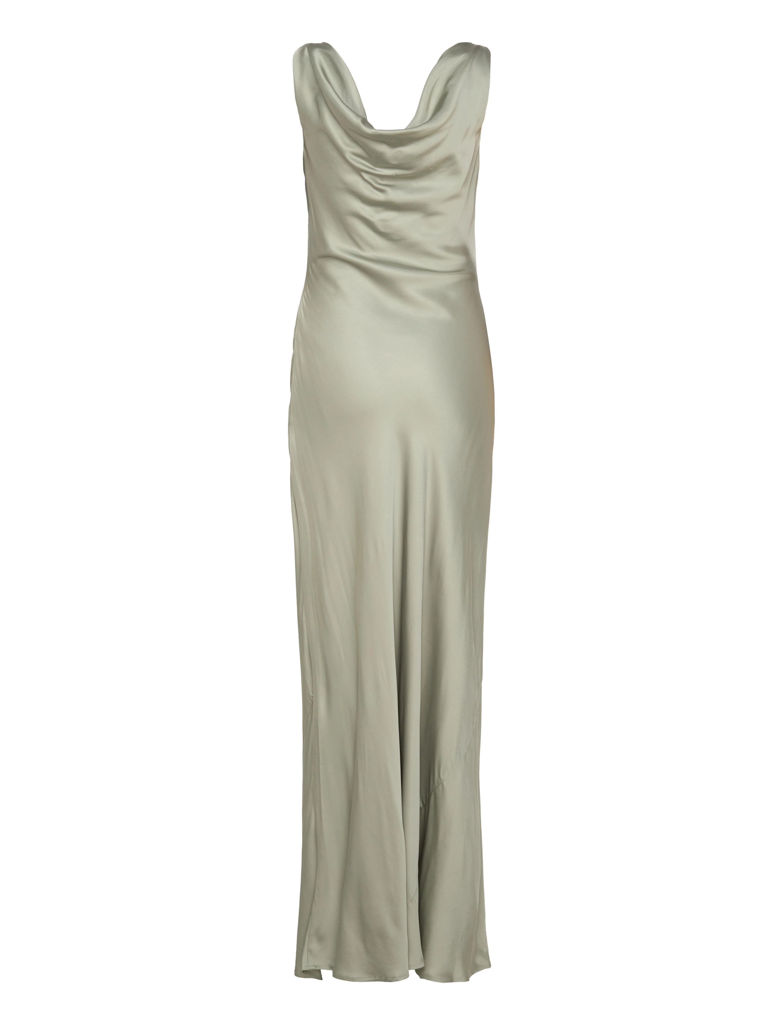 Malina - Leah cowl neck satin maxi dress - aftenkjoler - sage - 2