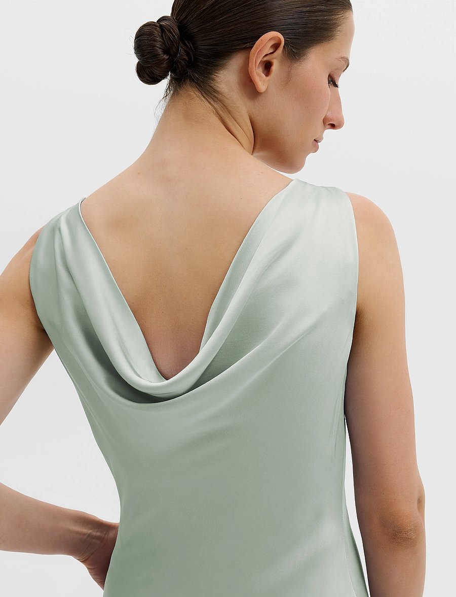 Malina - Leah cowl neck satin maxi dress - abendkleider - sage - 4