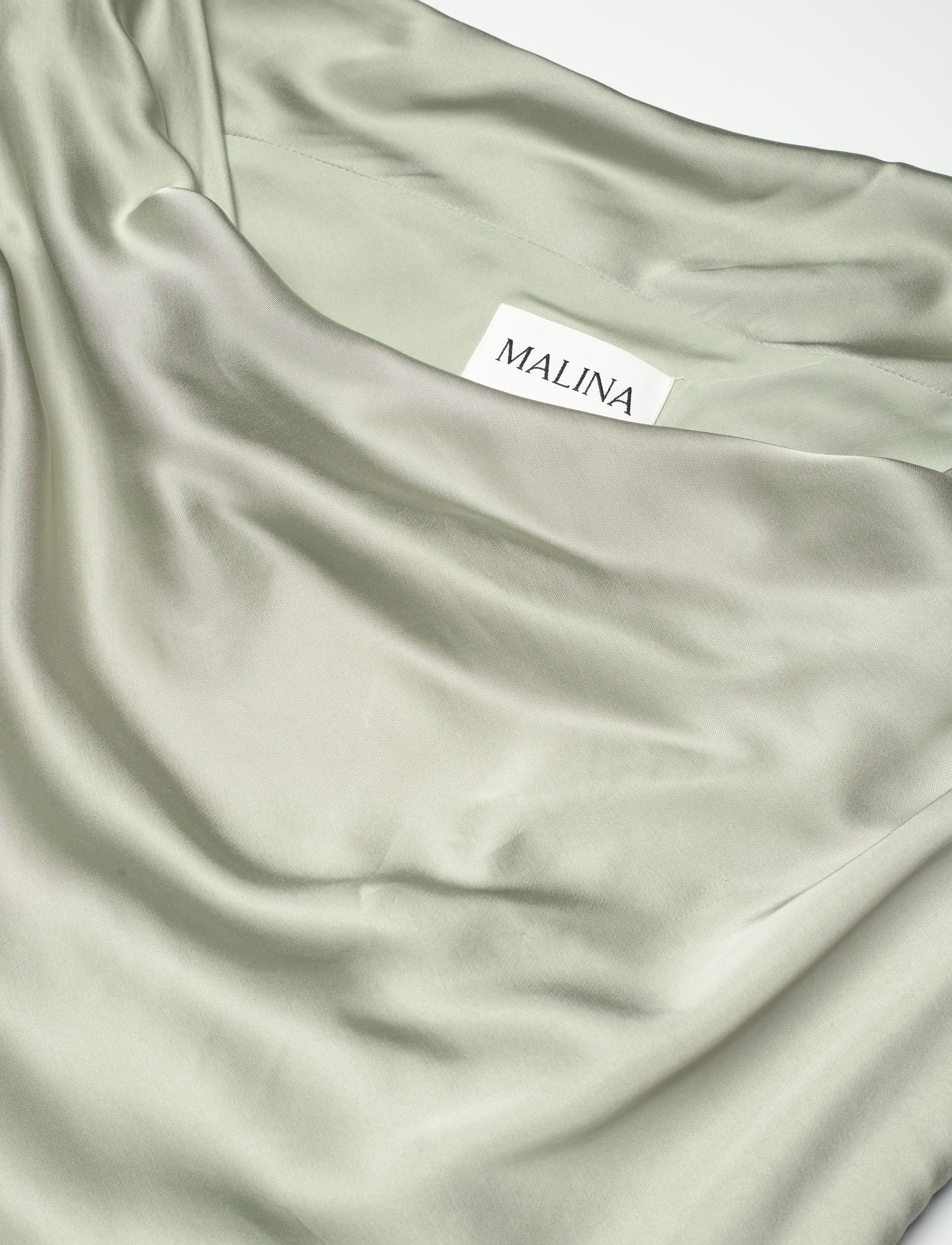 Malina - Leah cowl neck satin maxi dress - aftenkjoler - sage - 5