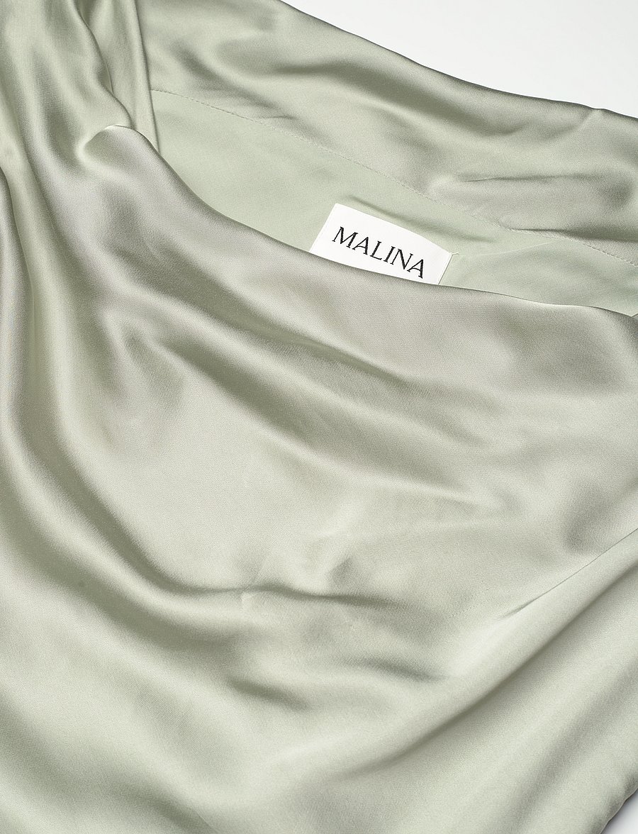 Malina - Leah cowl neck satin maxi dress - abendkleider - sage - 5