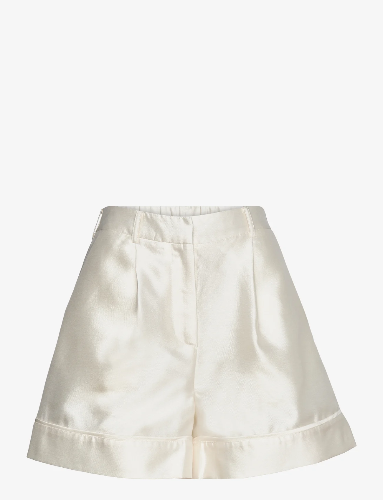 Malina - Josie high rise silk mix shorts - paper bag shorts - white - 1