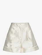 Josie high rise silk mix shorts - WHITE