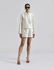 Malina - Josie high rise silk mix shorts - paper bag shorts - white - 7
