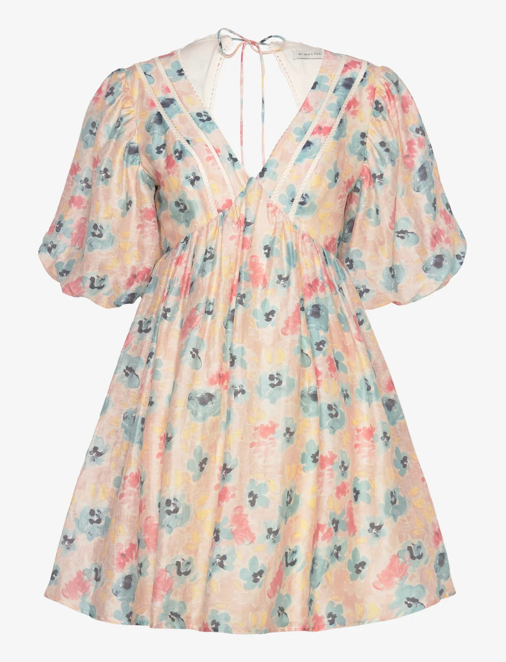 Malina - Adina open back mini dress - festklänningar - florals - 1