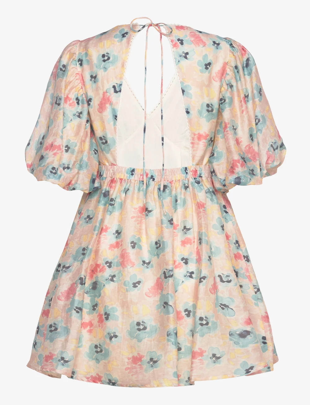 Malina - Adina open back mini dress - festklänningar - florals - 2