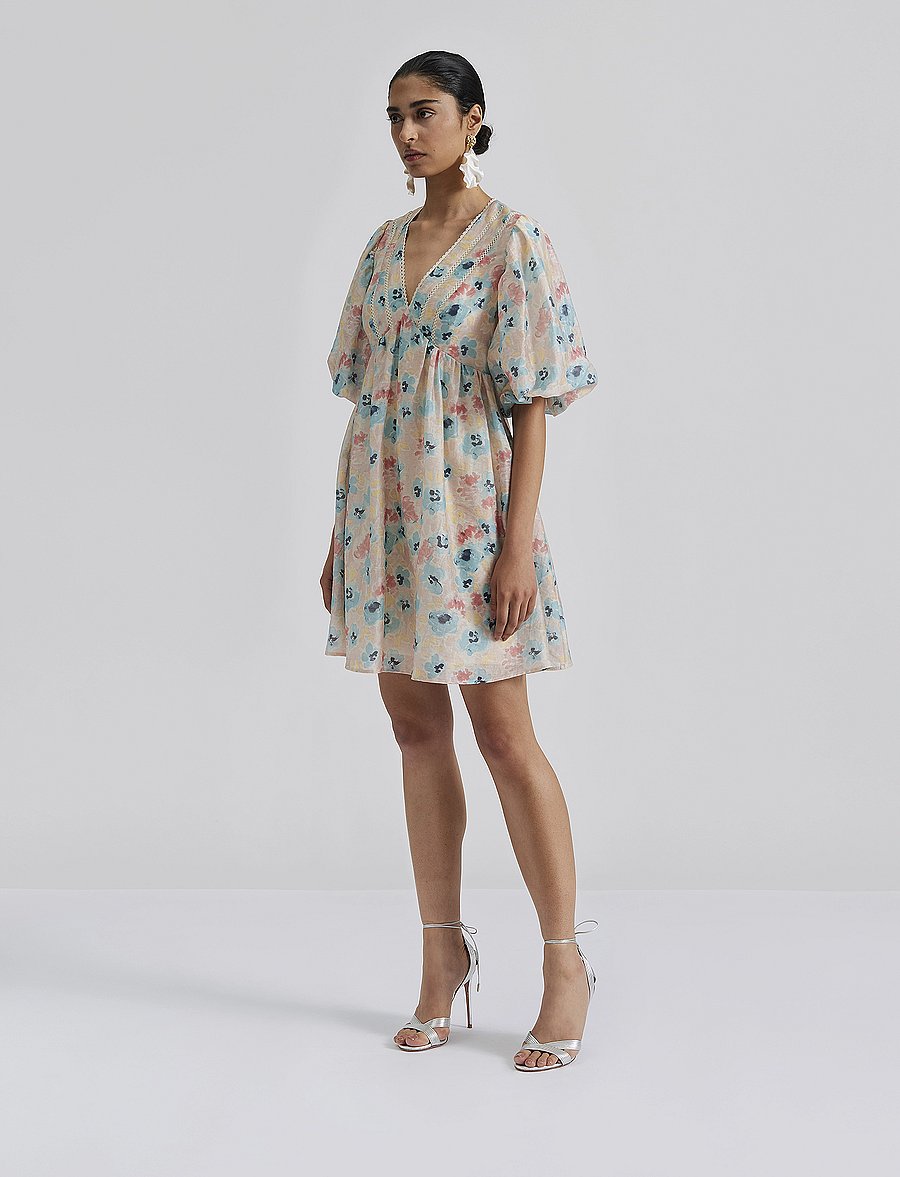 Malina - Adina open back mini dress - florals - 0