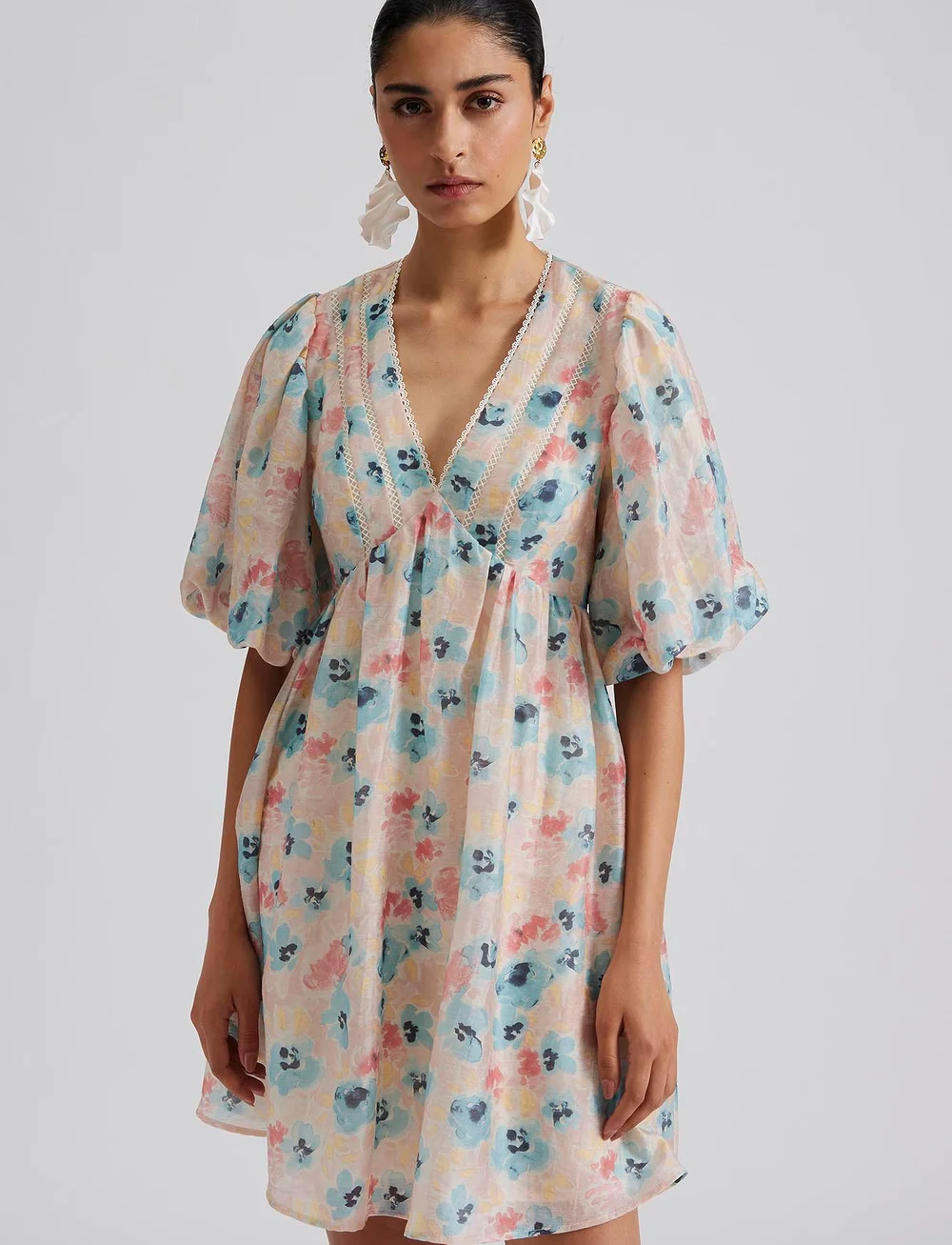 Malina - Adina open back mini dress - festklänningar - florals - 4