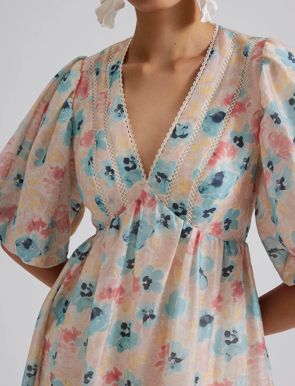 Malina - Adina open back mini dress - festklänningar - florals - 5