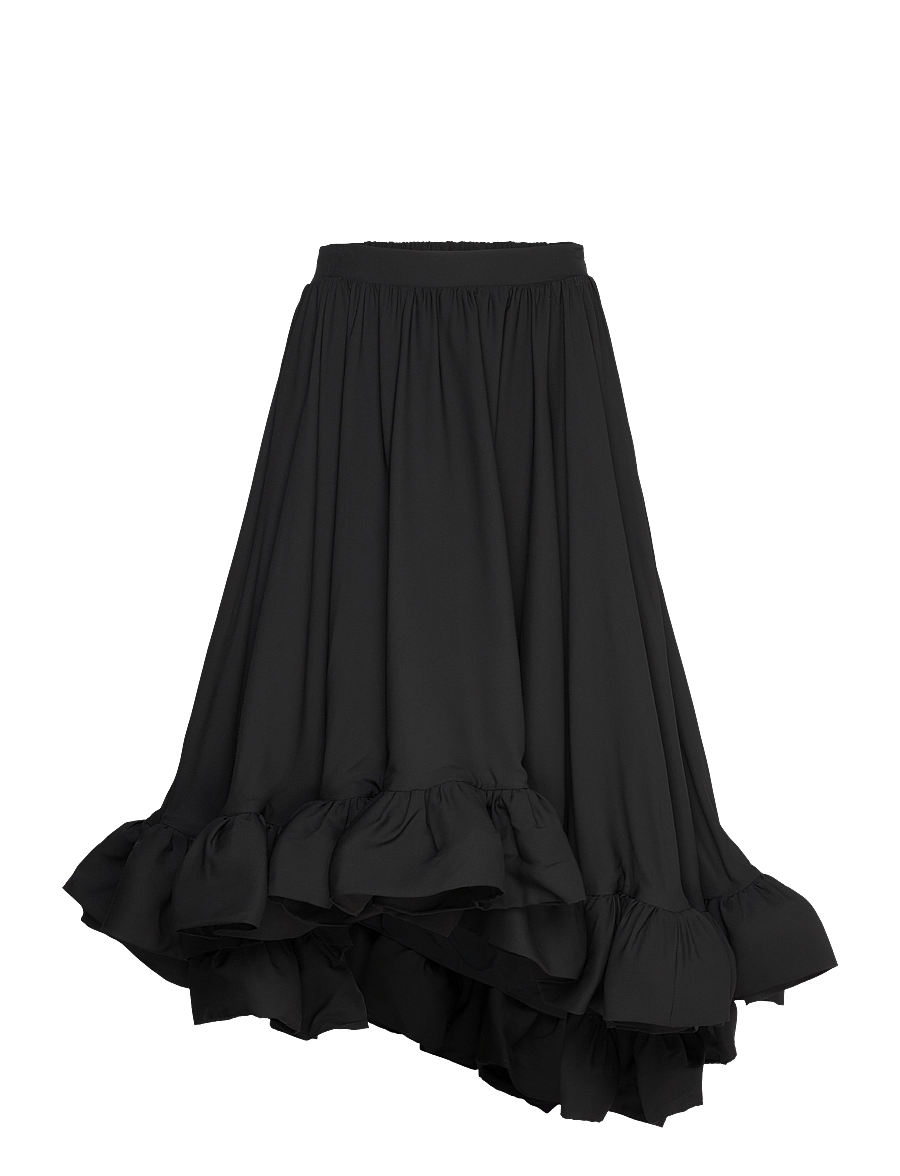 Malina - Adriana frilled hem midi skirt - black - 1