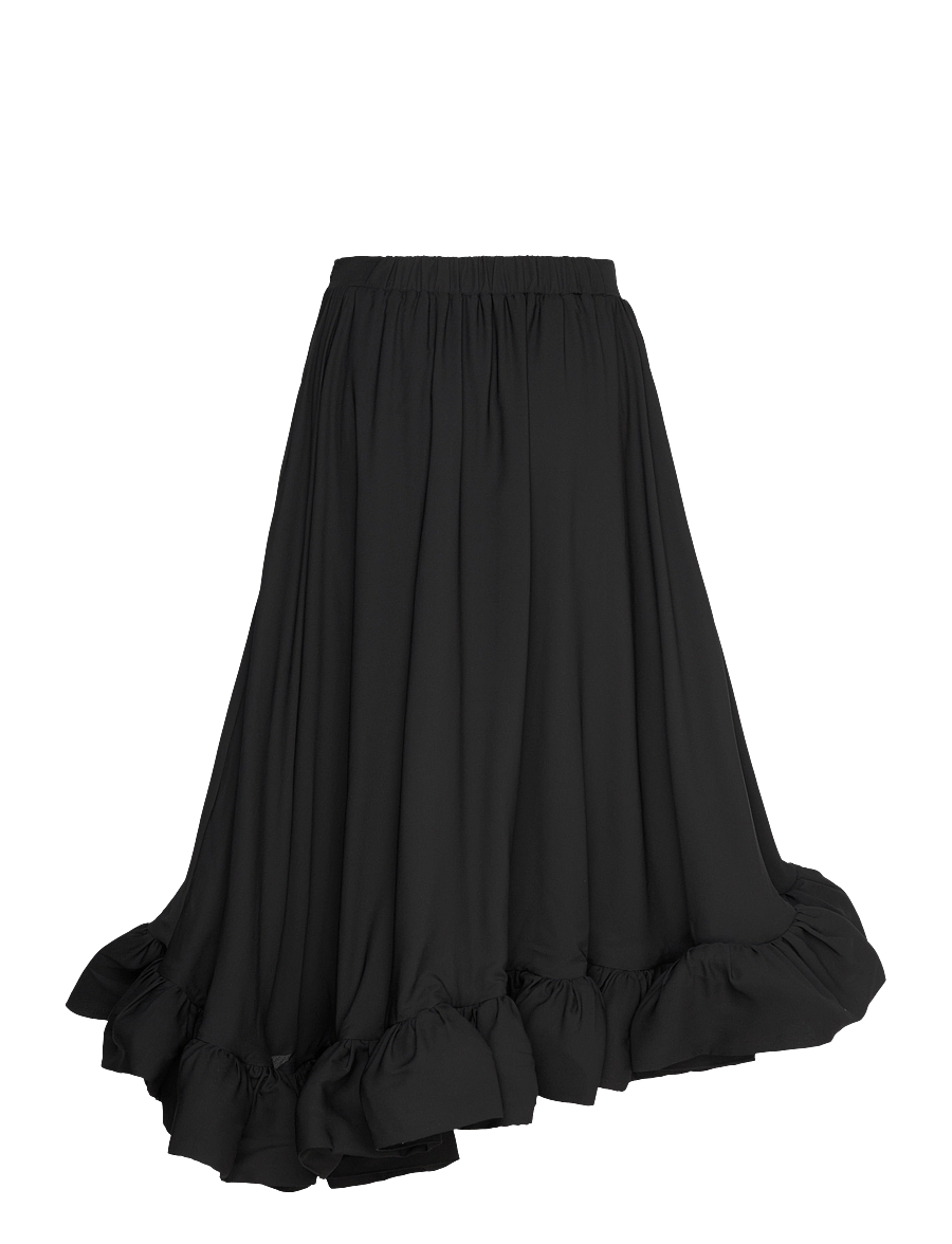 Malina - Adriana frilled hem midi skirt - black - 2