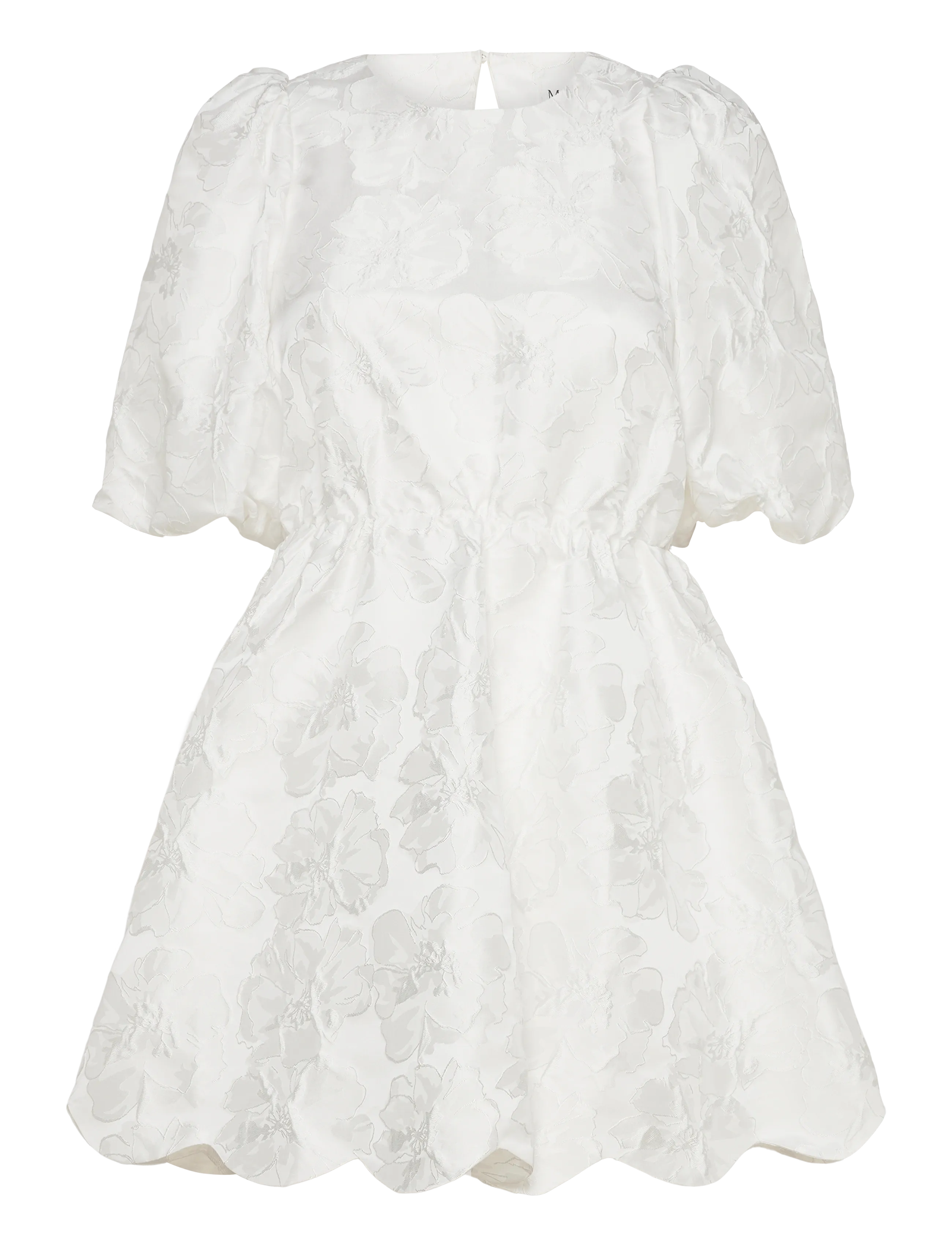 MALINA Elina Scalloped Detail Mini Kleid Weiß - XL - Damen