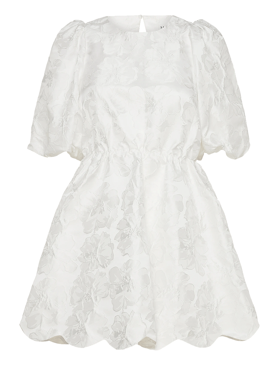 Malina - Elina Scalloped Detail Mini Dress - rippijuhlat - white - 1