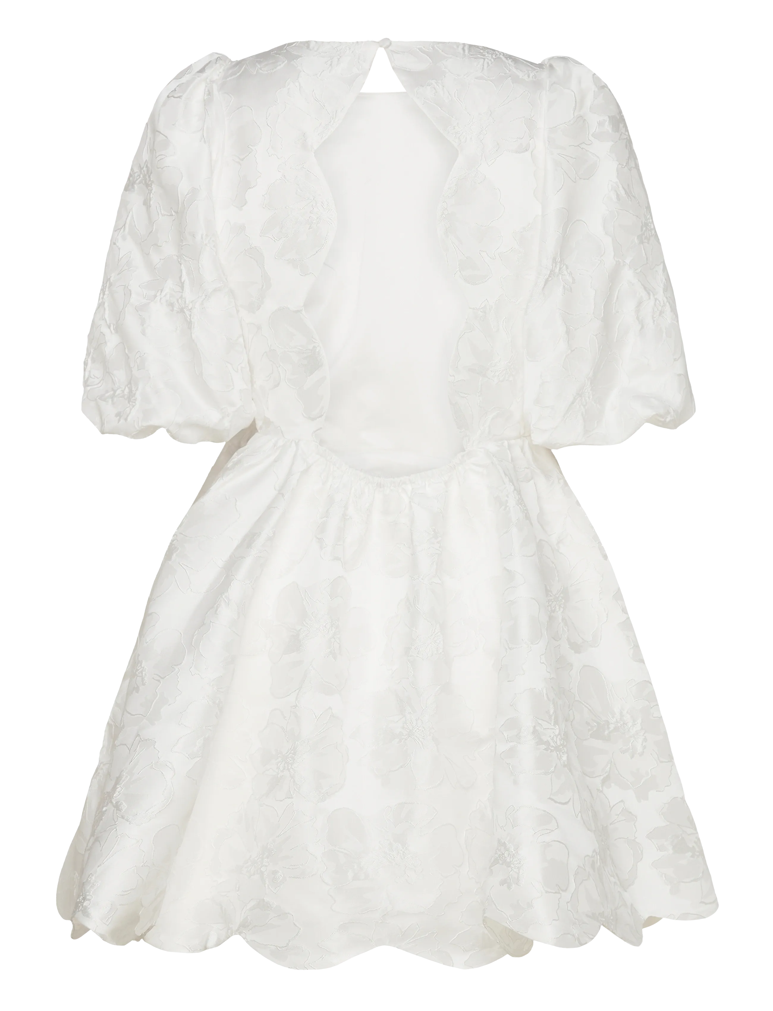 Malina - Elina Scalloped Detail Mini Dress - confirmation - white - 2