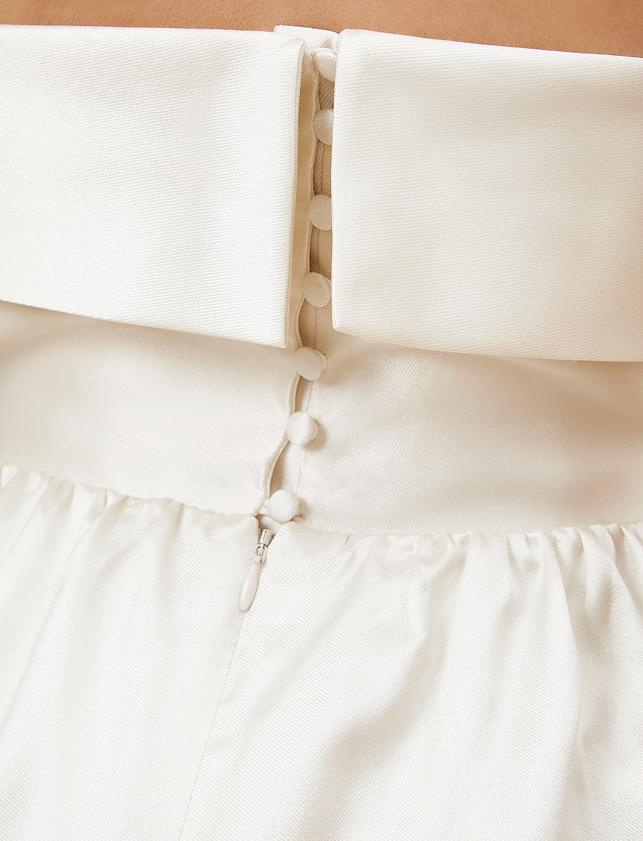 Malina - Naya strapless silk blend mini dress - brudekjoler - ivory - 4