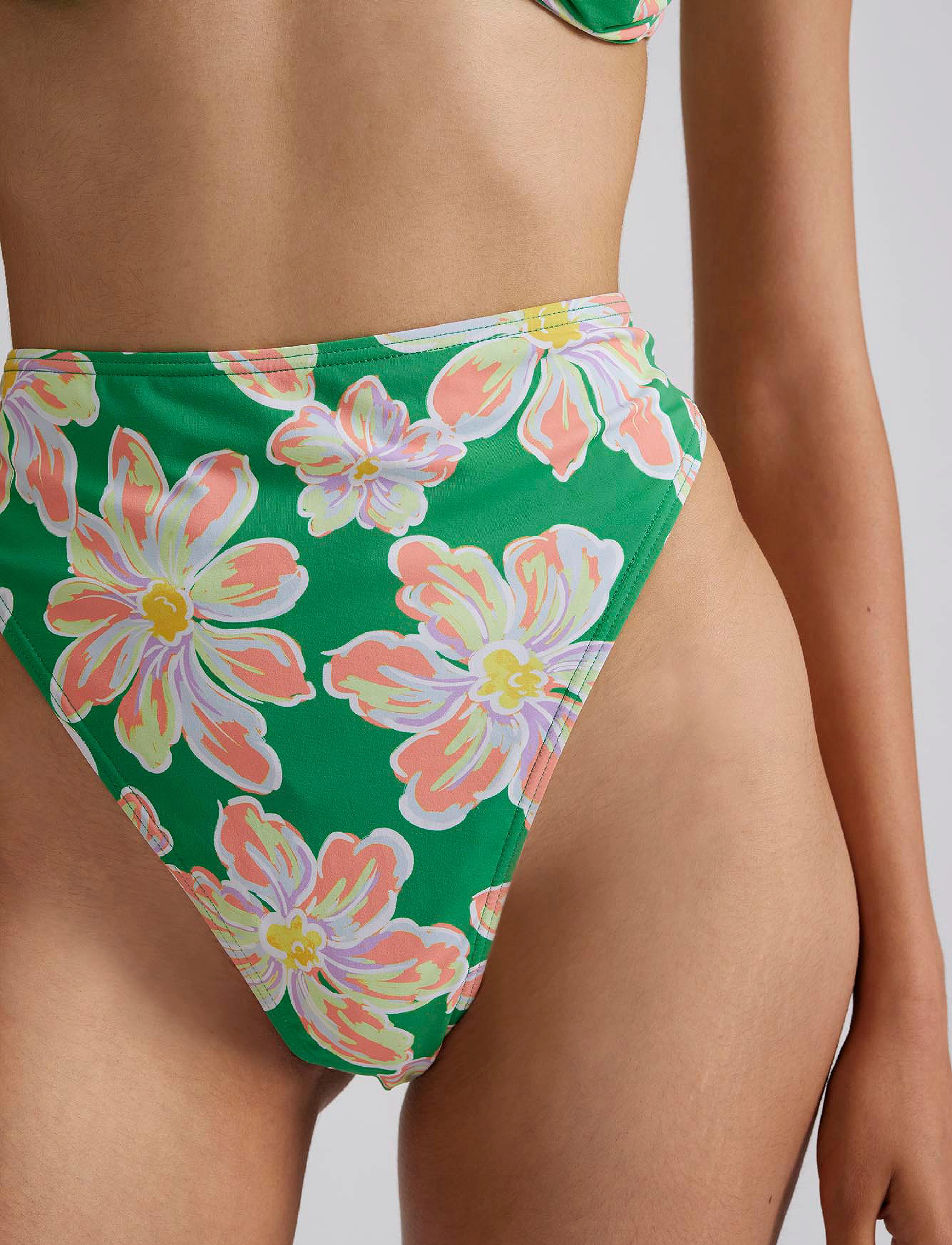 Malina - Sirine high rise bikini bottoms - bikini ar augstu vidukli - green lily - 5