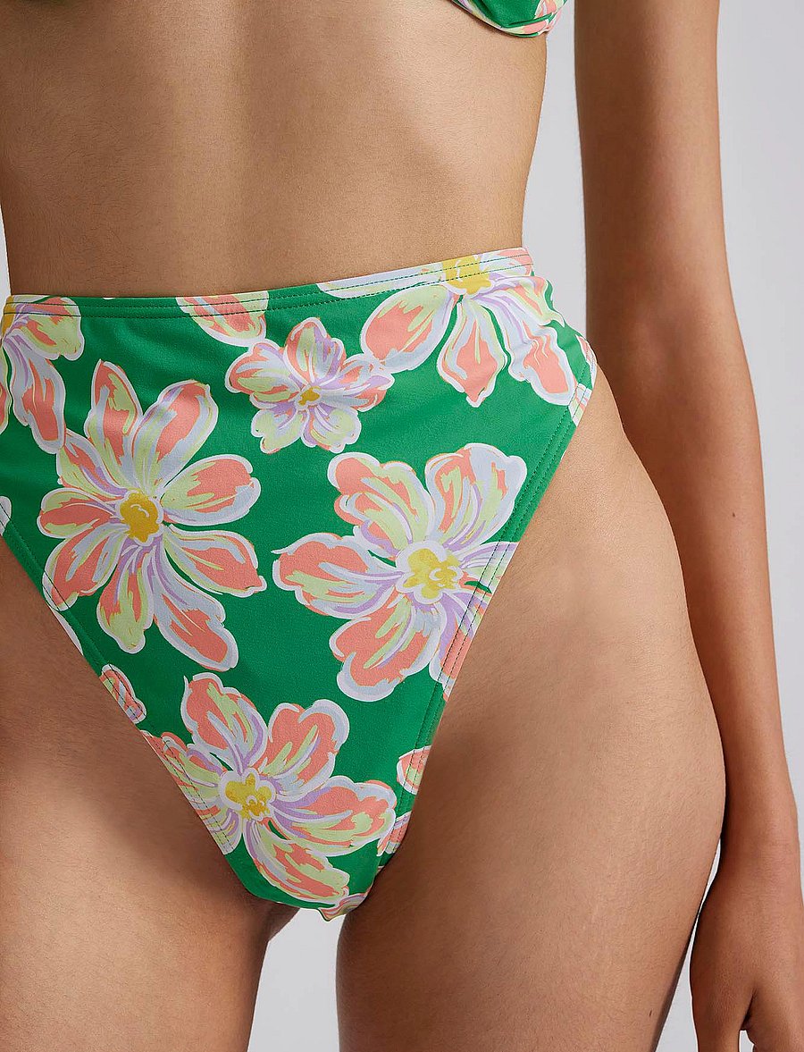 Malina - Sirine high rise bikini bottoms - bikini ar augstu vidukli - green lily - 5
