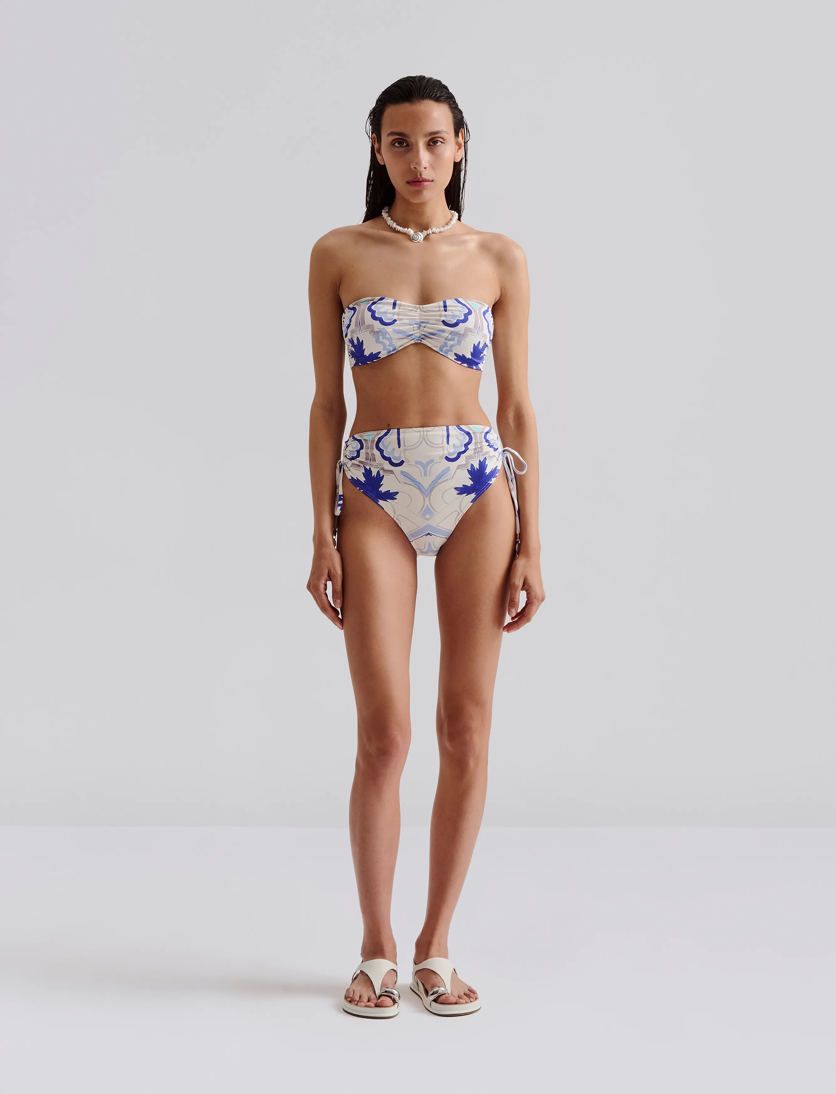 Malina Lottie High Rise Bikini Unterteile, XS, Blau - Waist Bikinis, Frauen