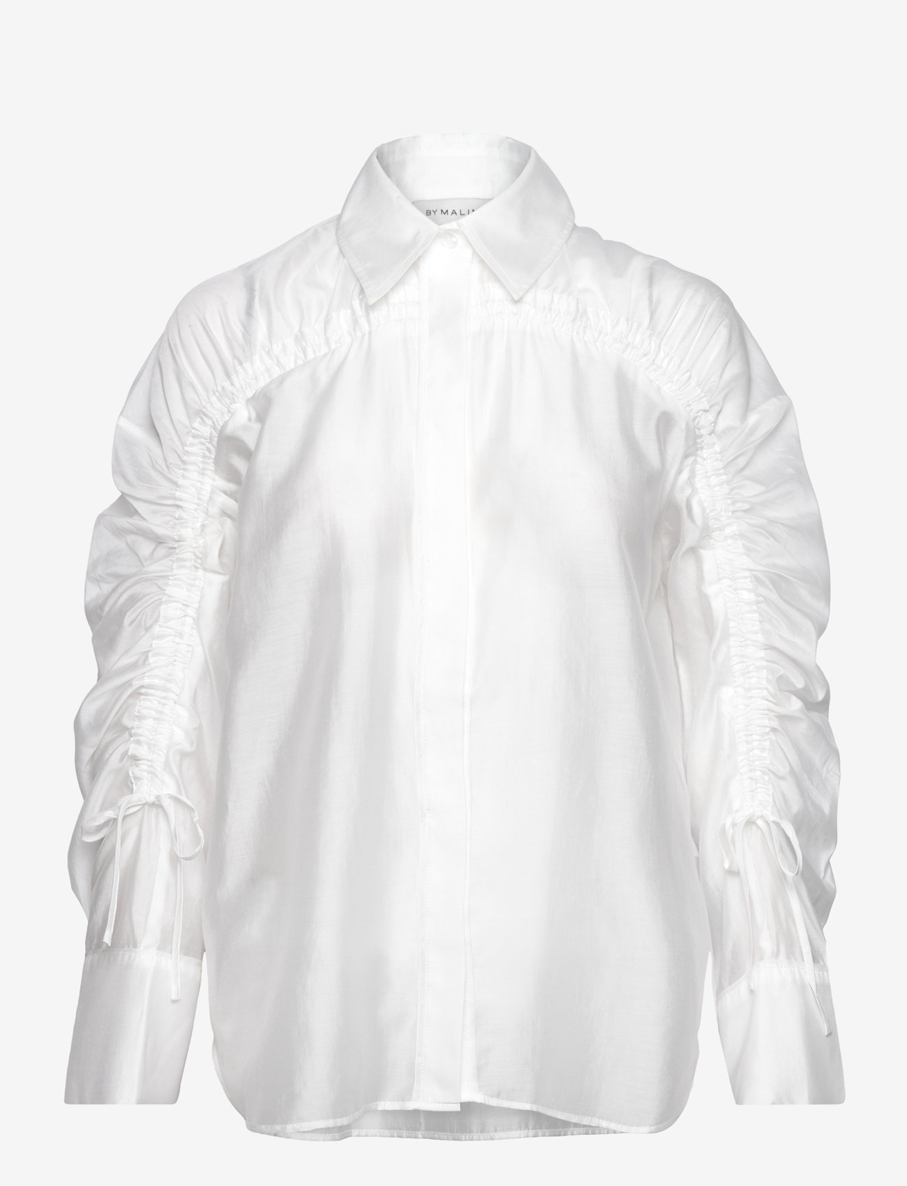 Malina - Line sheer drawstring detail shirt - white - 0