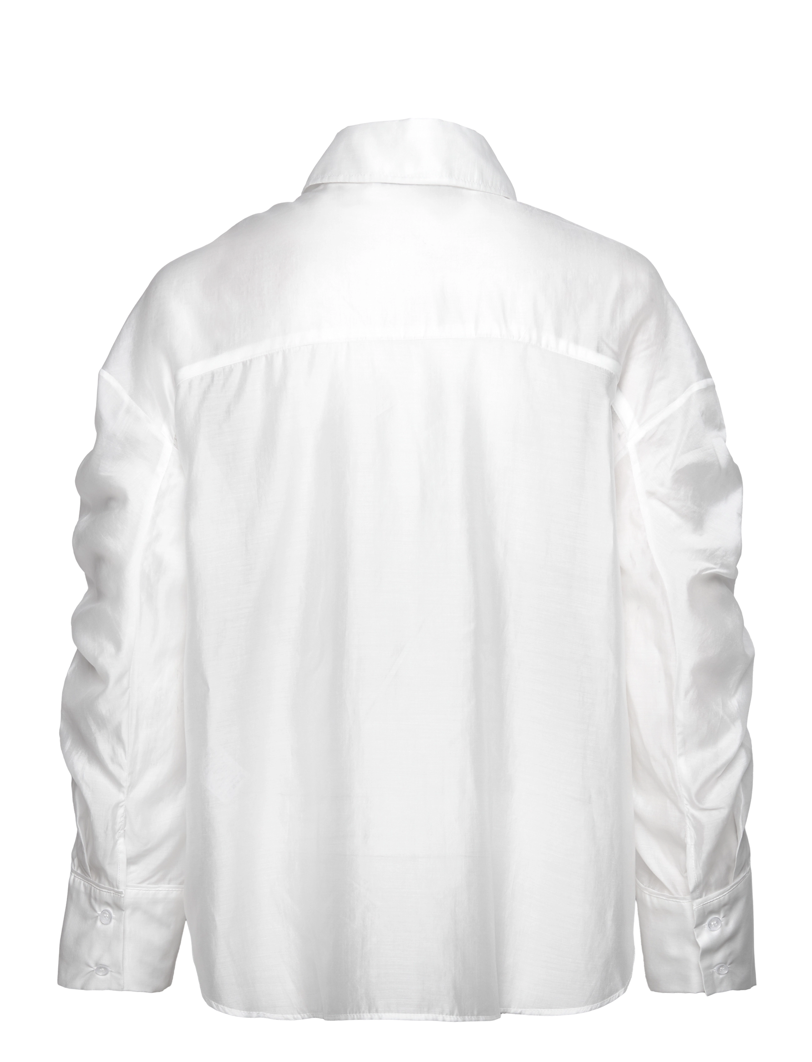 Malina - Line sheer drawstring detail shirt - white - 2