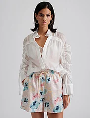 Malina - Line sheer drawstring detail shirt - bluzki z długimi rękawami - white - 4