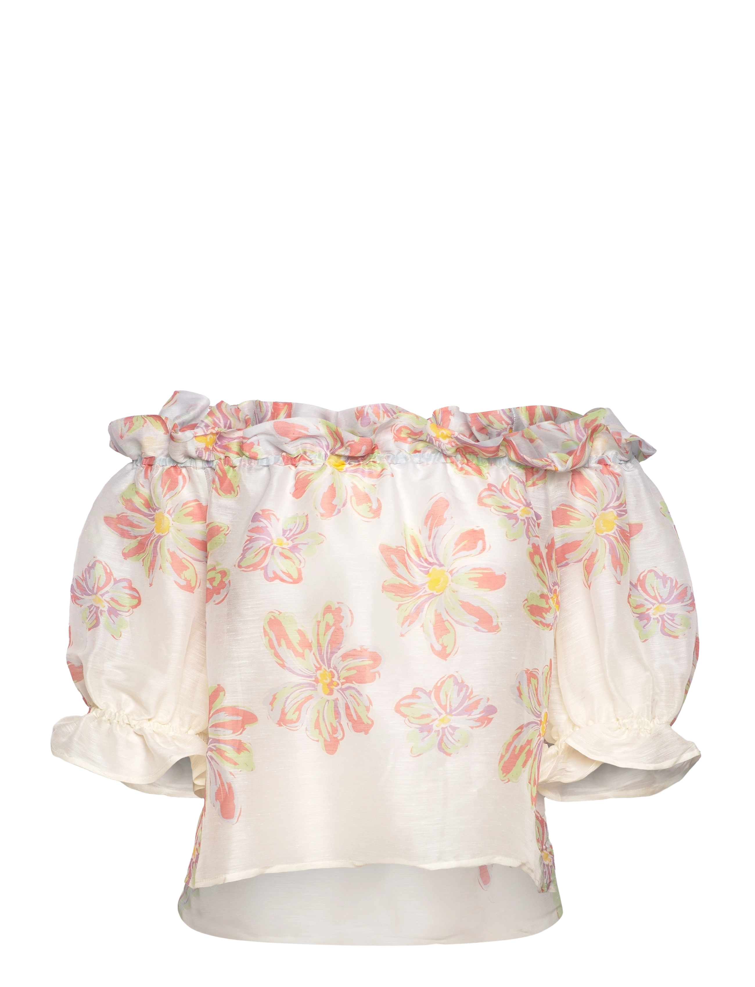 Malina - Elma off shoulder silk blend blouse - blue lily - 1