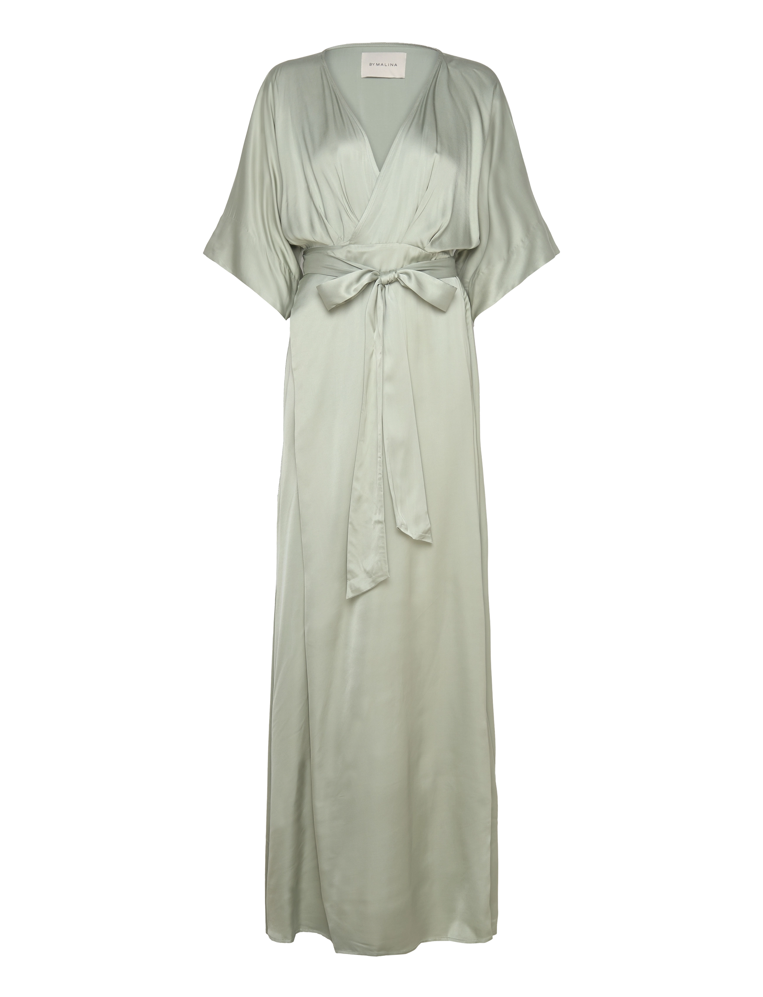 Malina Lilly wrap satin maxi dress - Maxi kjoler - SAGE / green