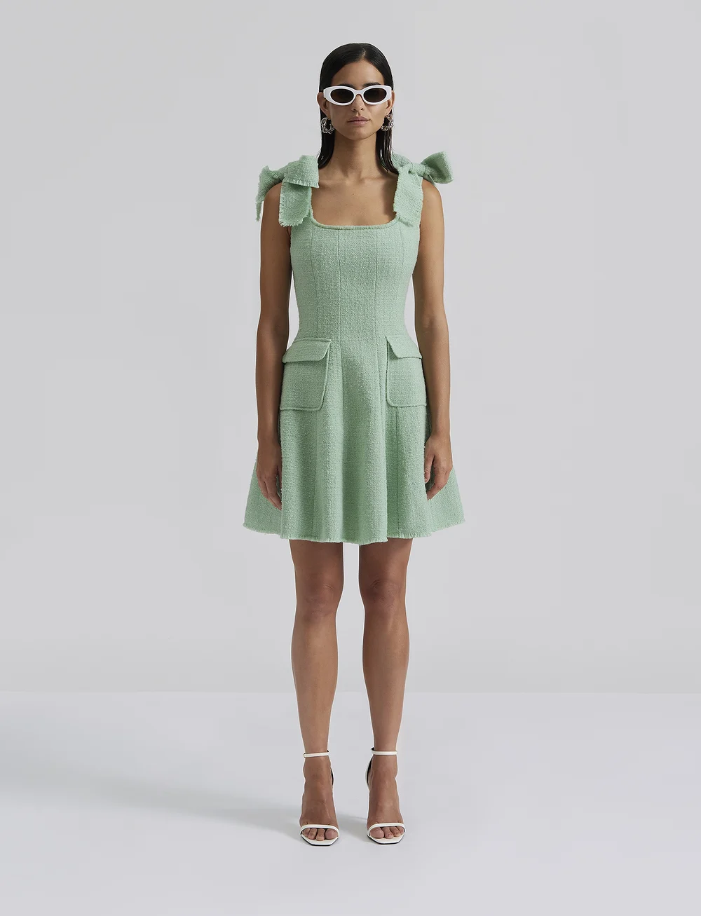 Malina - Lima boucle mini dress - sommarklänningar - mint - 0