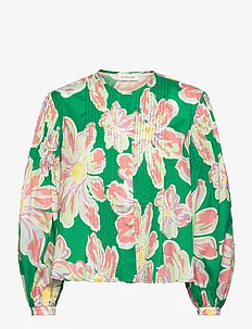 Noelle pleat detail printed blouse, By Malina