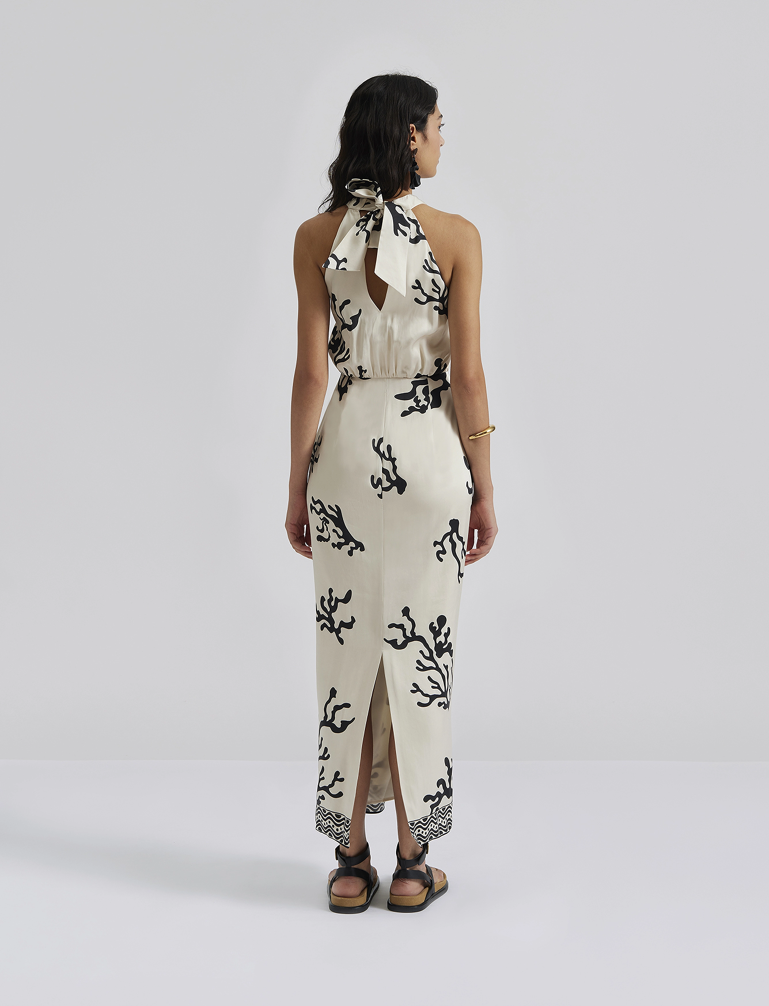 Malina - Trisha halterneck satin maxi dress - reef - 3