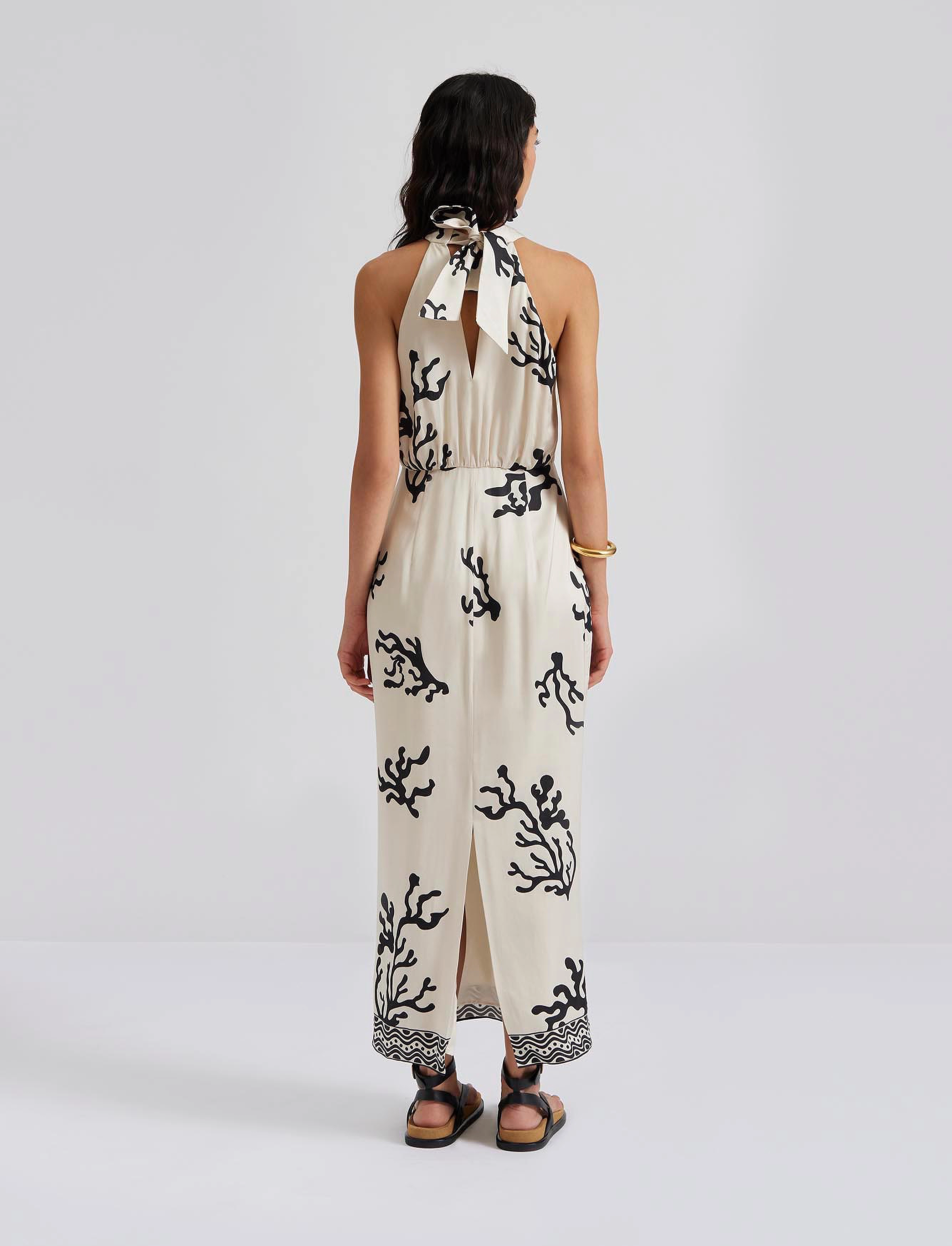 Malina - Trisha halterneck satin maxi dress - reef - 5