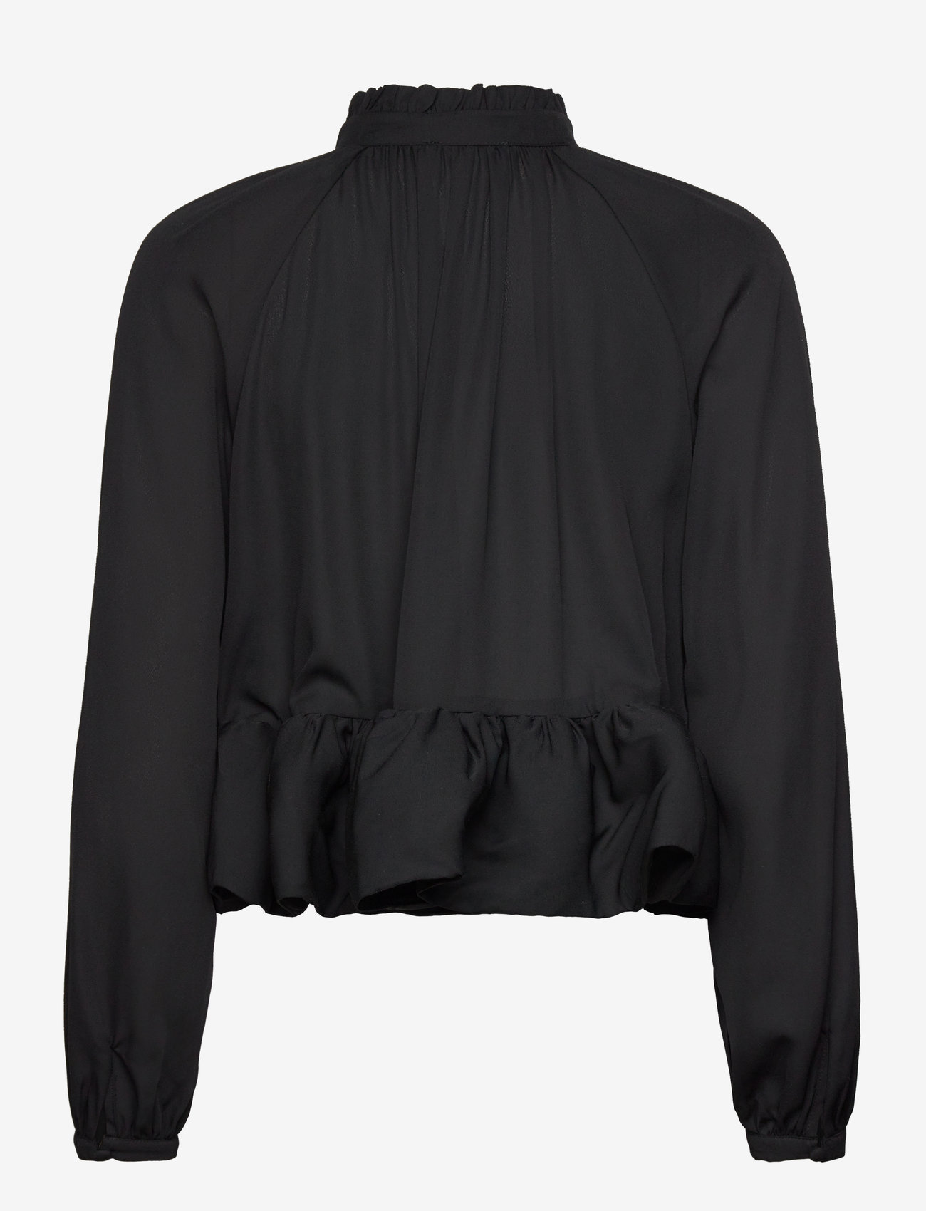 Malina - Alva frill detailed cropped blouse - black - 2