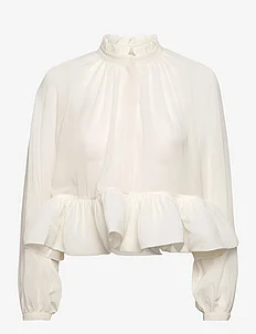 Alva frill detailed cropped blouse, Malina