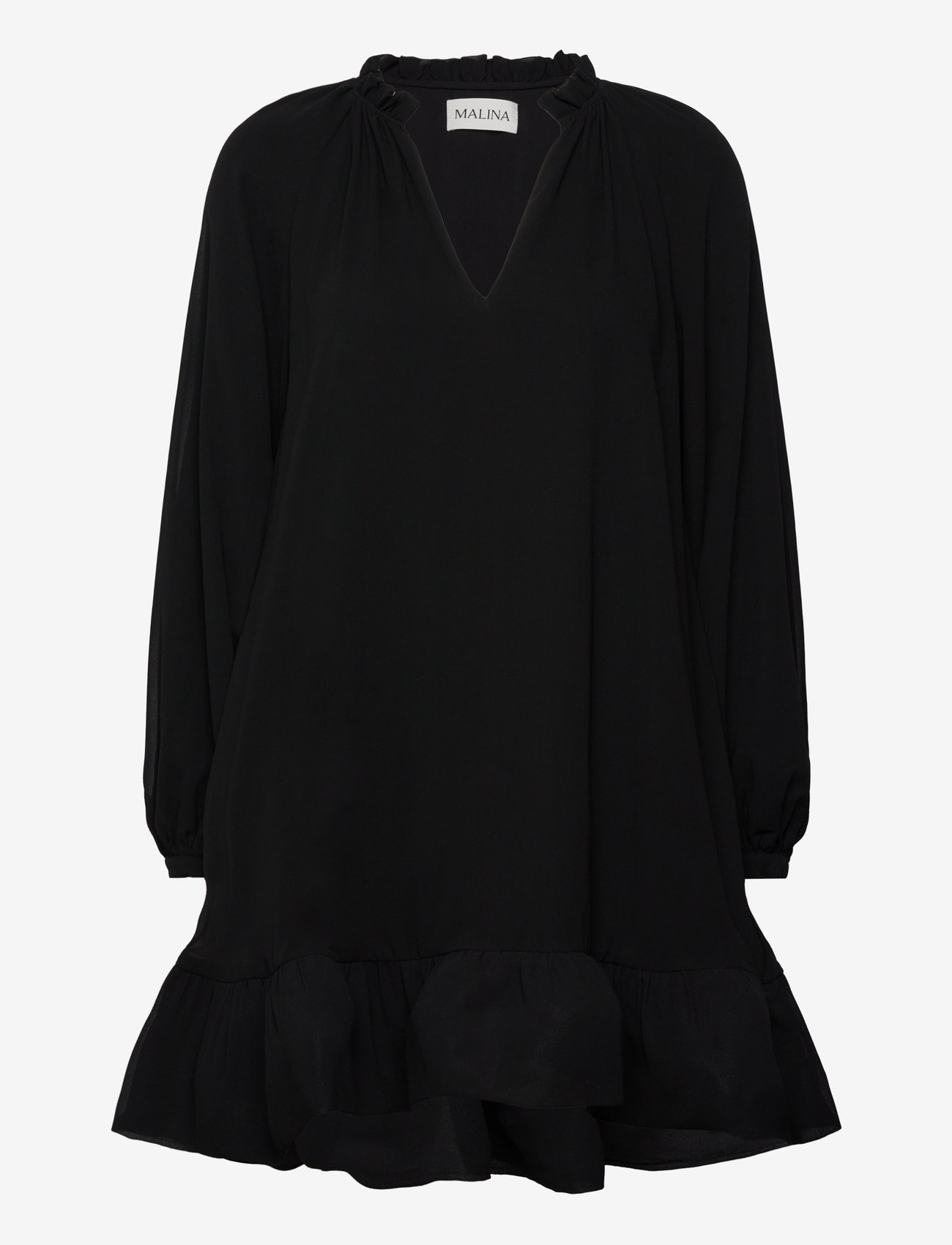 Malina - Alva frill detailed mini dress - black - 1