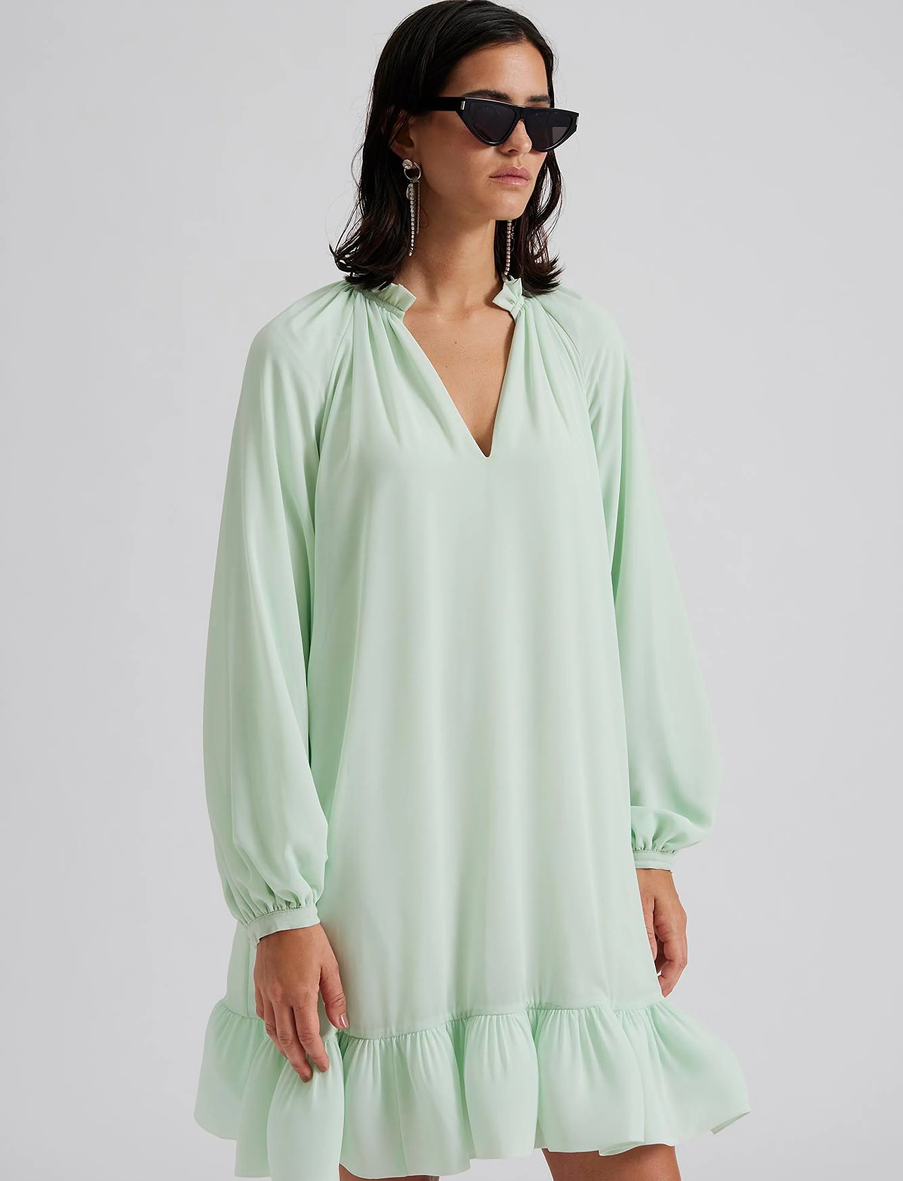 Malina - Alva frill detailed mini dress - mint - 3
