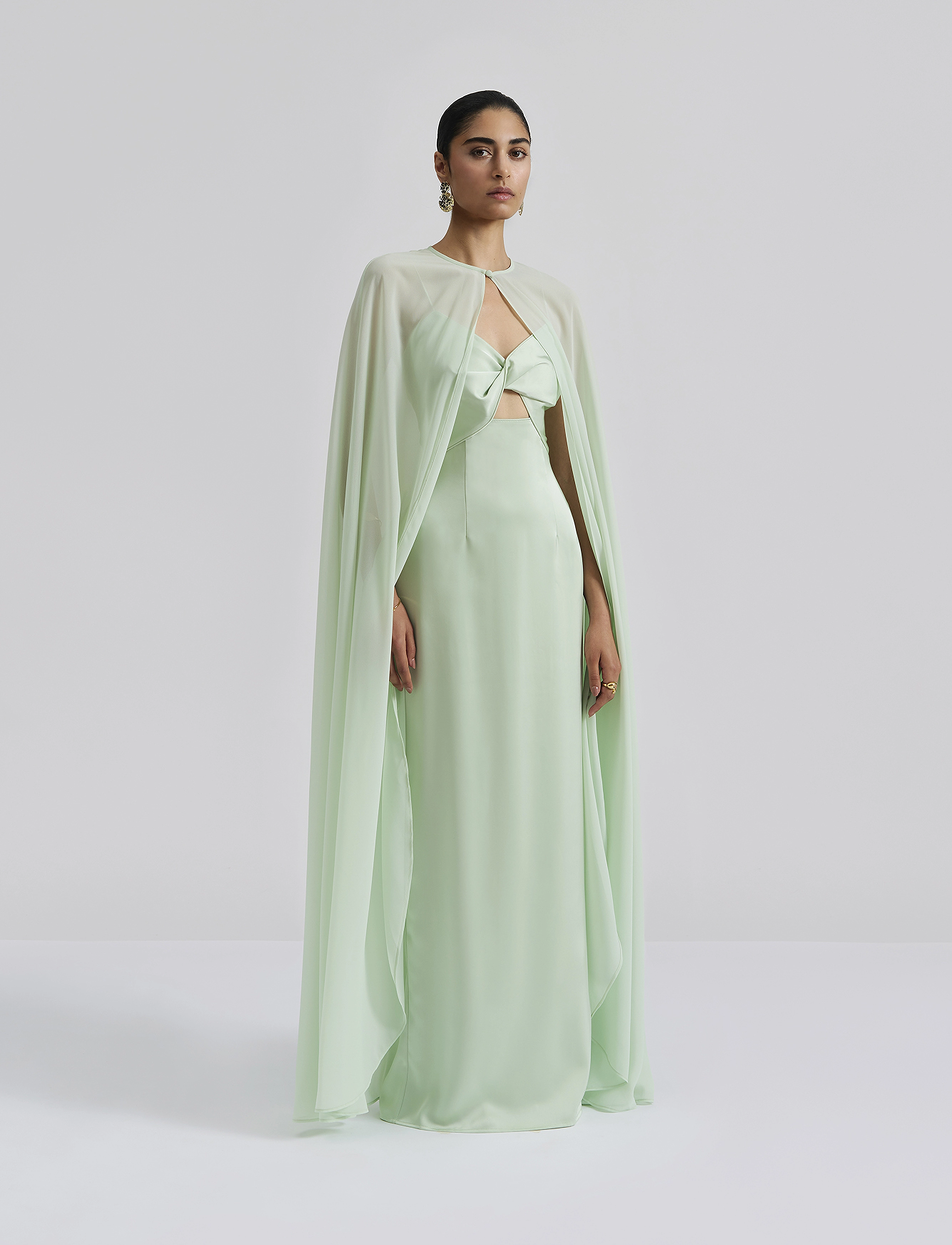Malina - Tilda maxi cape - mint - 2