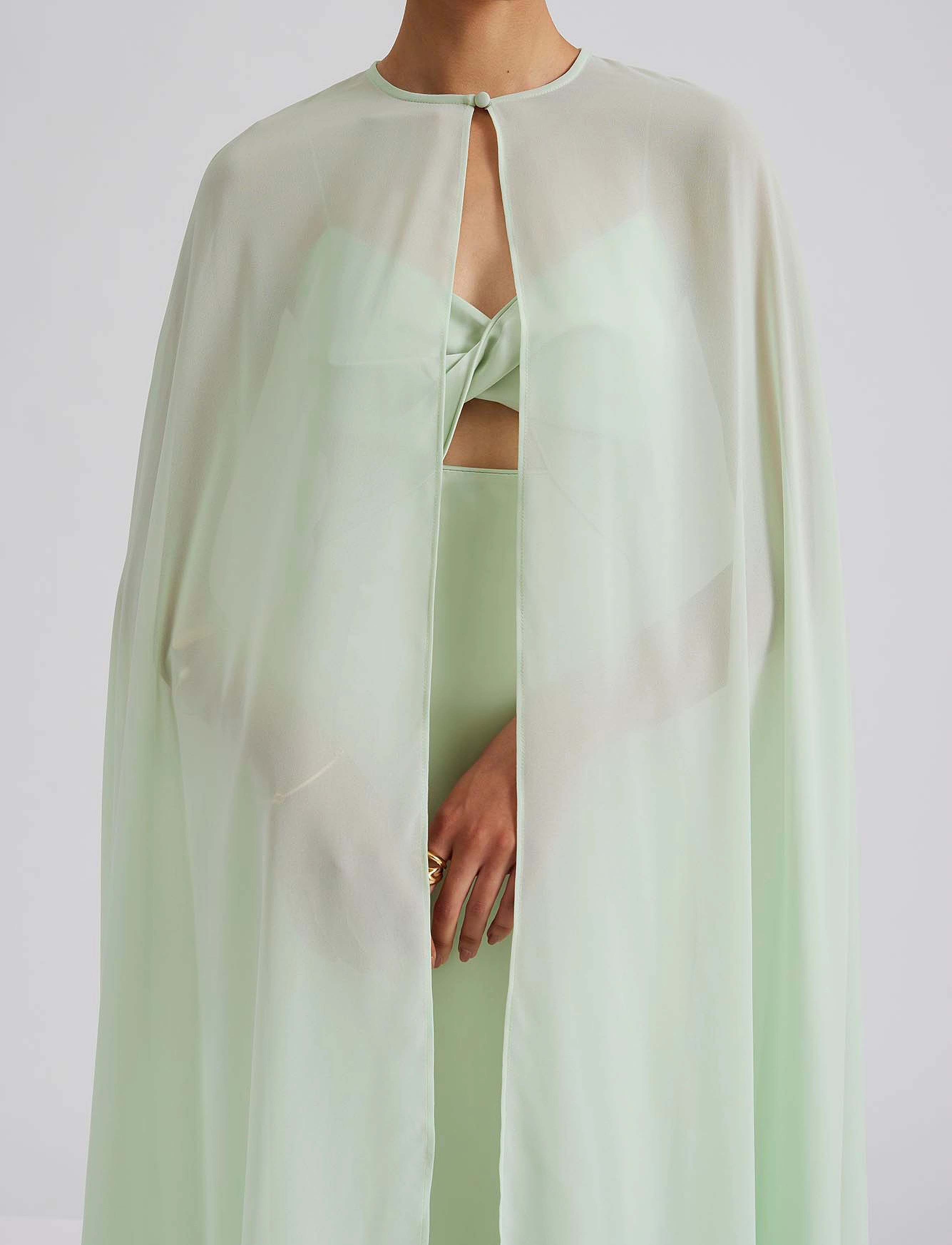 Malina - Tilda maxi cape - mint - 4