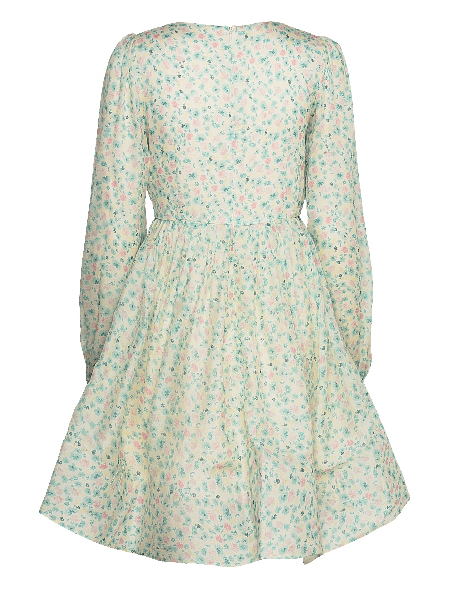 Malina - Estelle v-neck chiffon mini dress - fyrir sérstaka viðburði - ditsy - 2