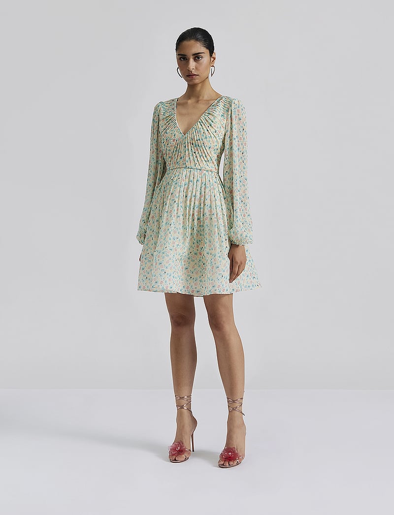 Malina - Estelle v-neck chiffon mini dress - ditsy - 0
