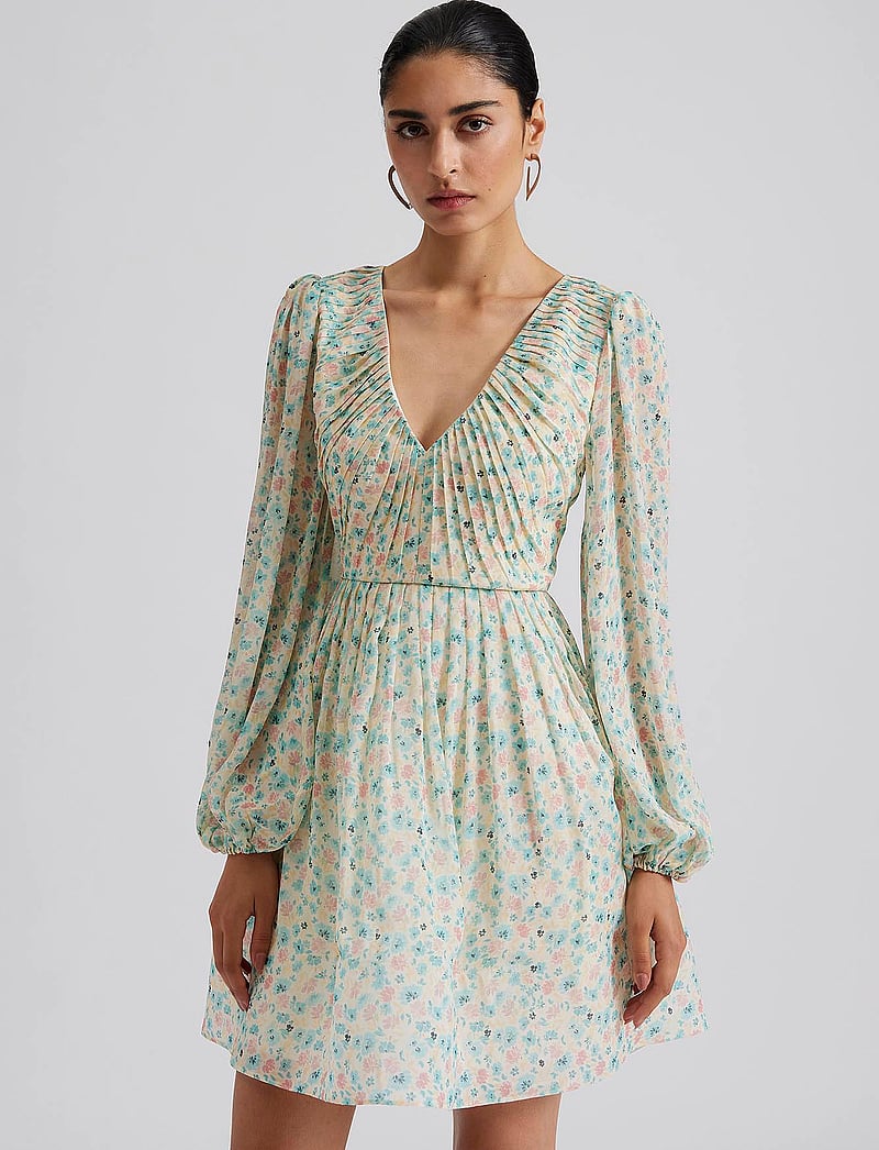 Malina - Estelle v-neck chiffon mini dress - ditsy - 4