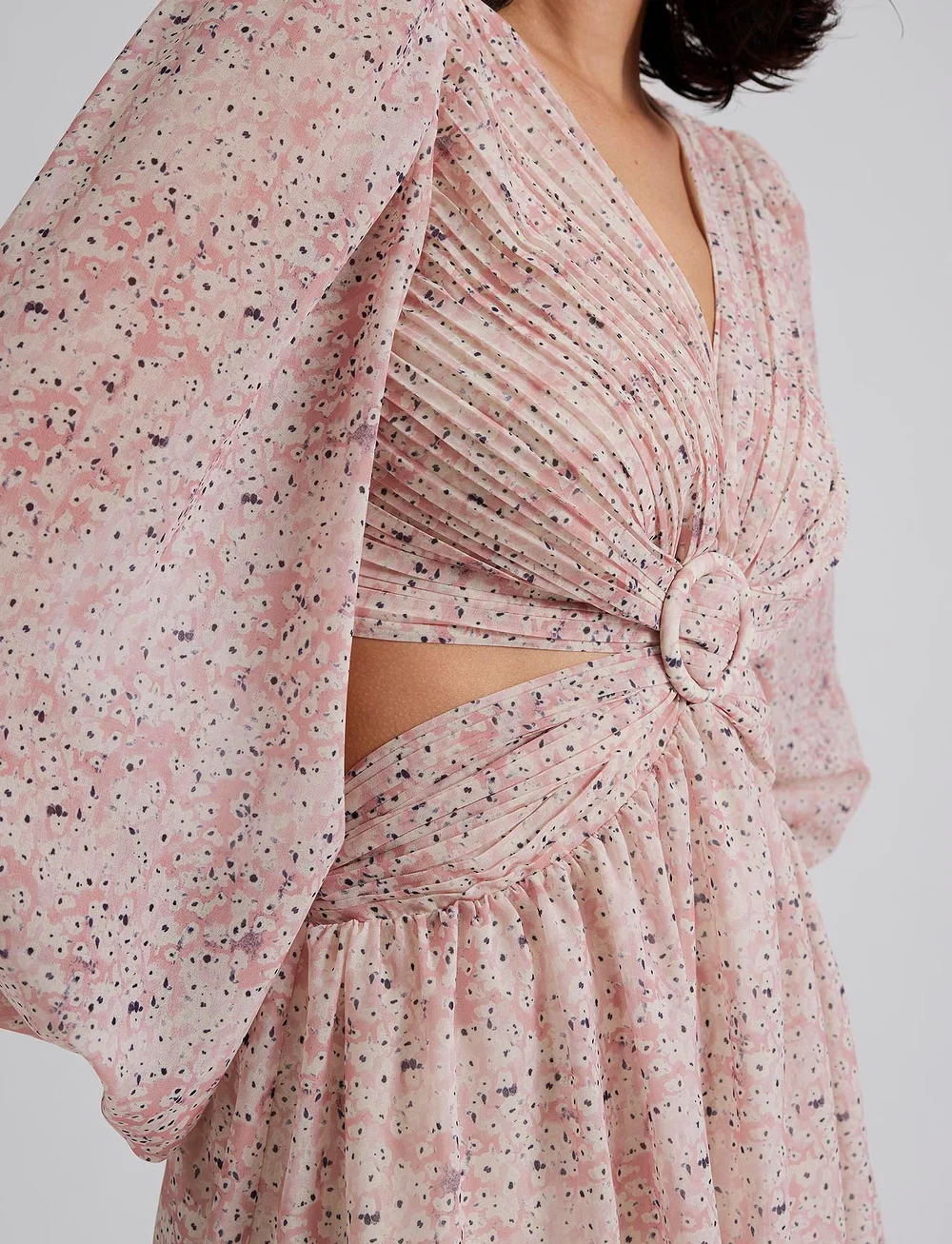 Malina - Fiora cut-out chiffon mini dress - zomerjurken - mist - 5