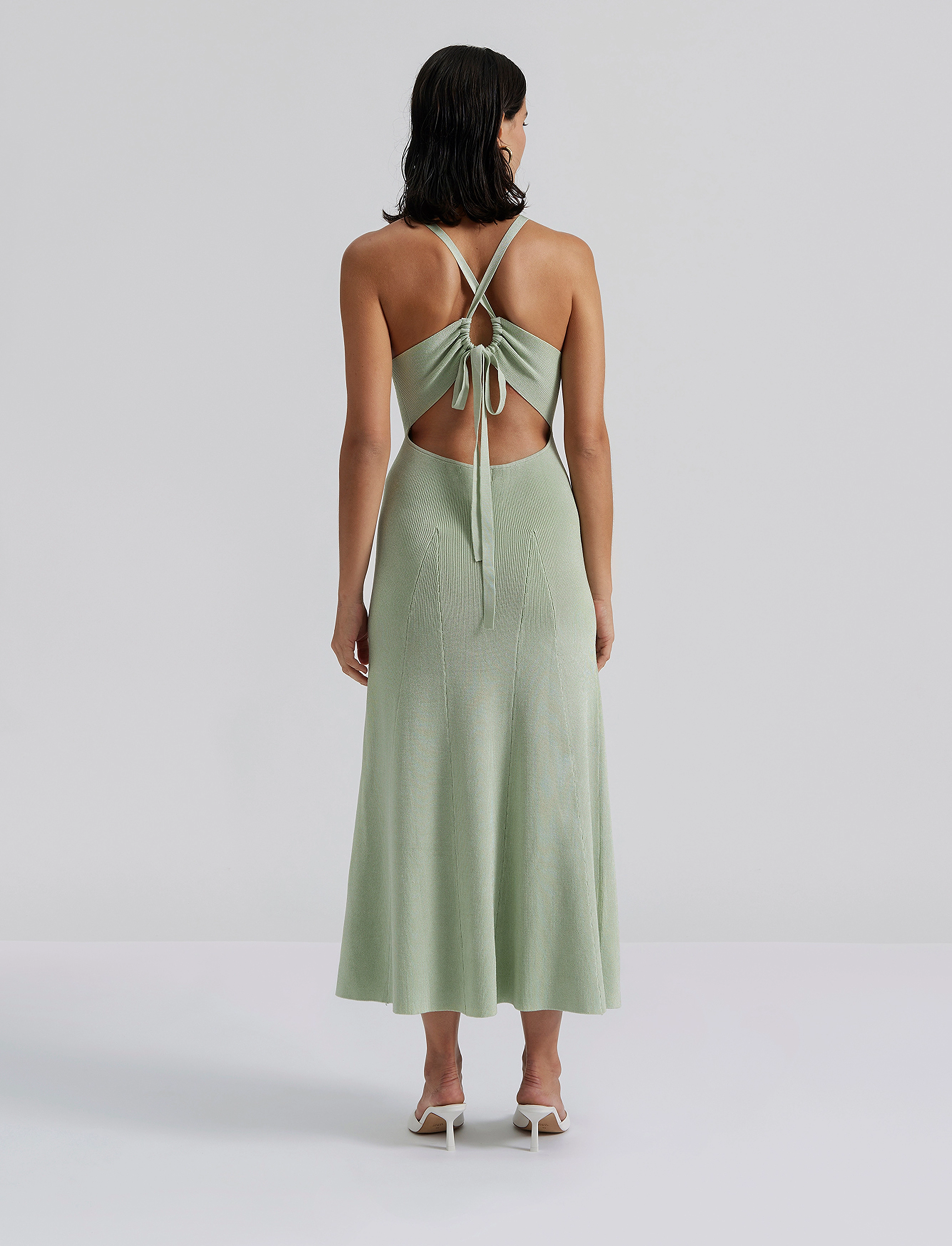 Malina - Nyra v-neck knitted midi dress - mint - 3