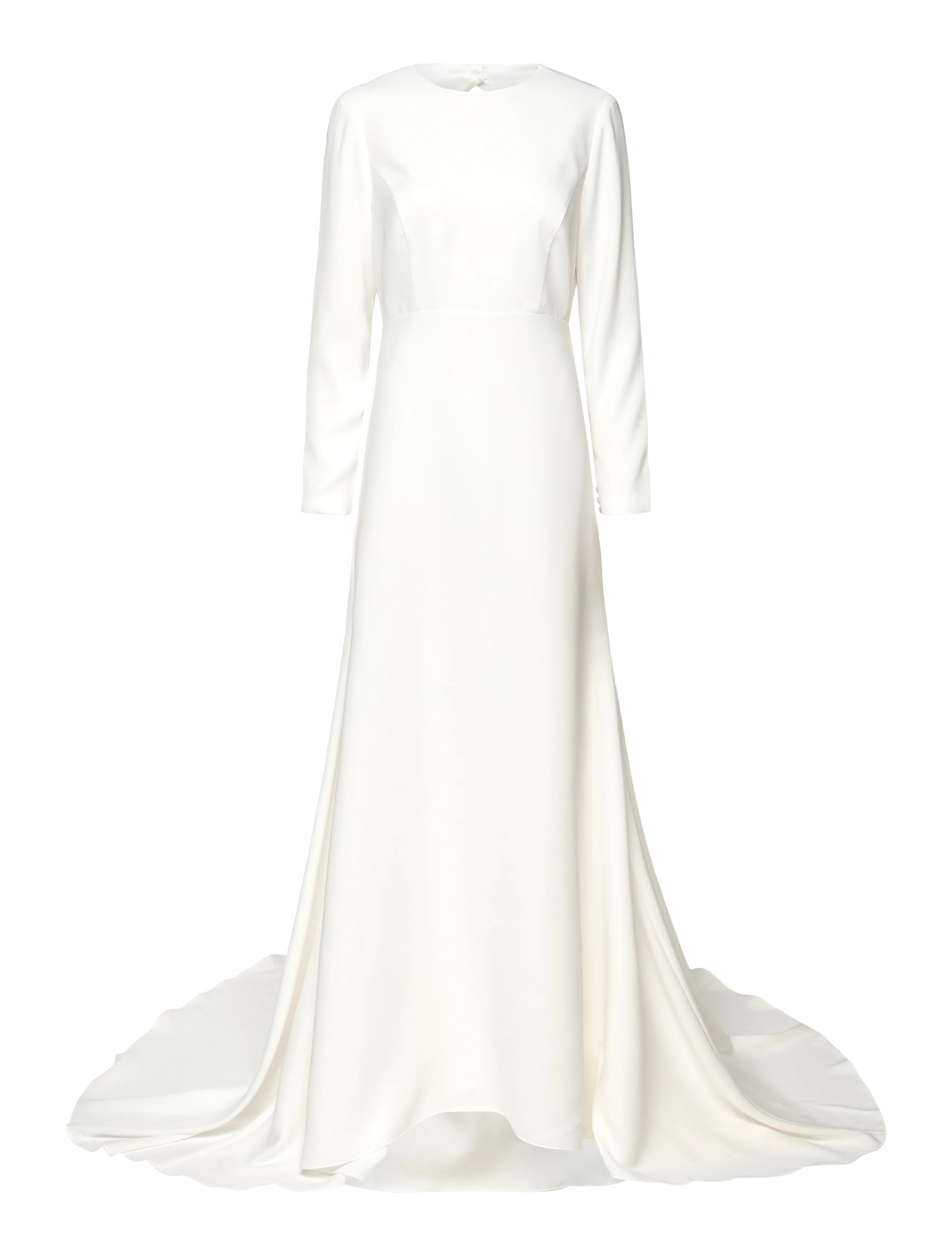 Malina Aurora Open Back Long Sleeved Gown, M, Cream, Kjoler > Brudekjoler, Dame