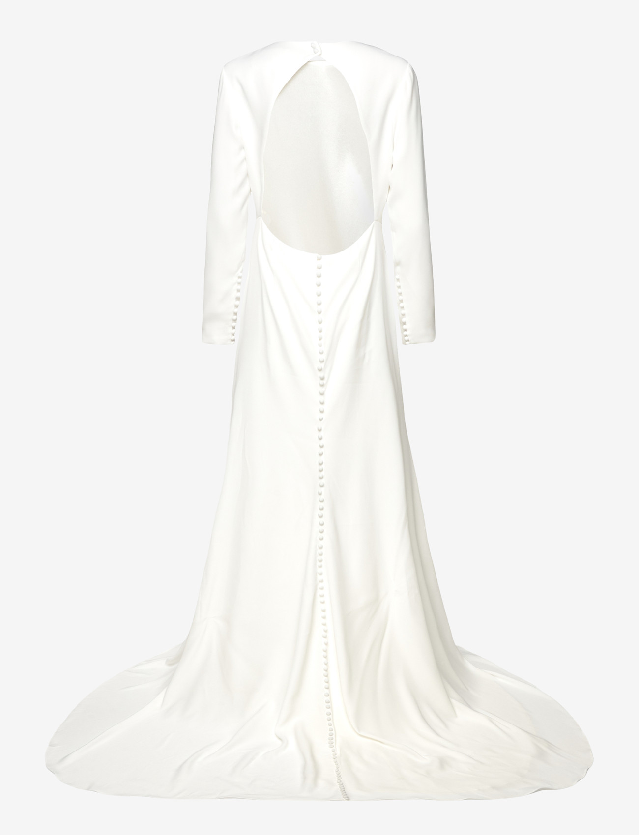 Malina - Aurora open back long sleeved gown - brautkleider - ivory - 1