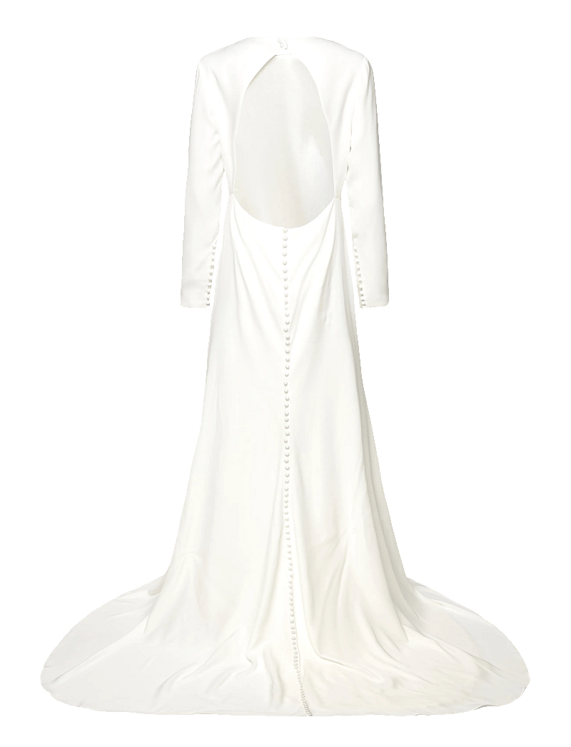 Malina - Aurora open back long sleeved gown - brautkleider - ivory - 1