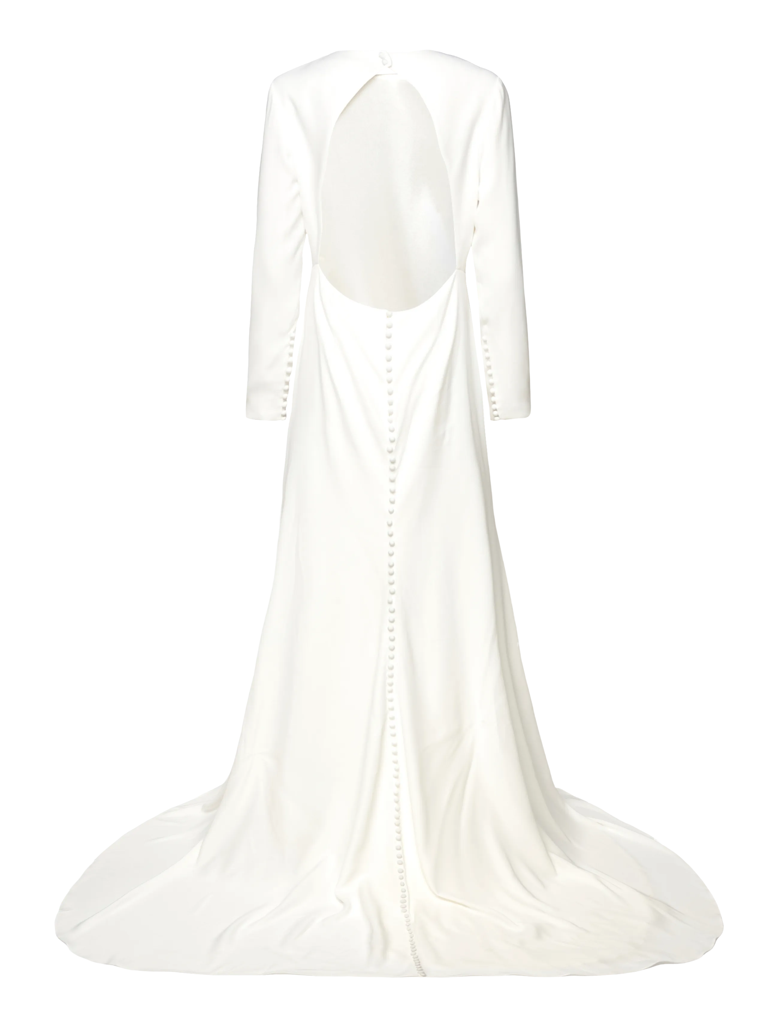 Malina - Aurora open back long sleeved gown - wedding dresses - ivory - 1