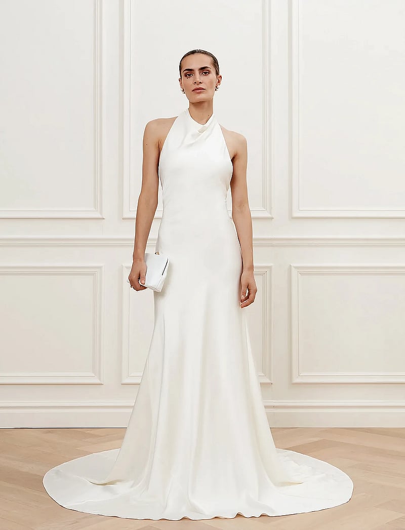 Malina - Chloe halterneck satin gown - brautkleider - cream - 0