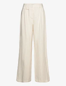 Mya double pleat wide linen pants, By Malina