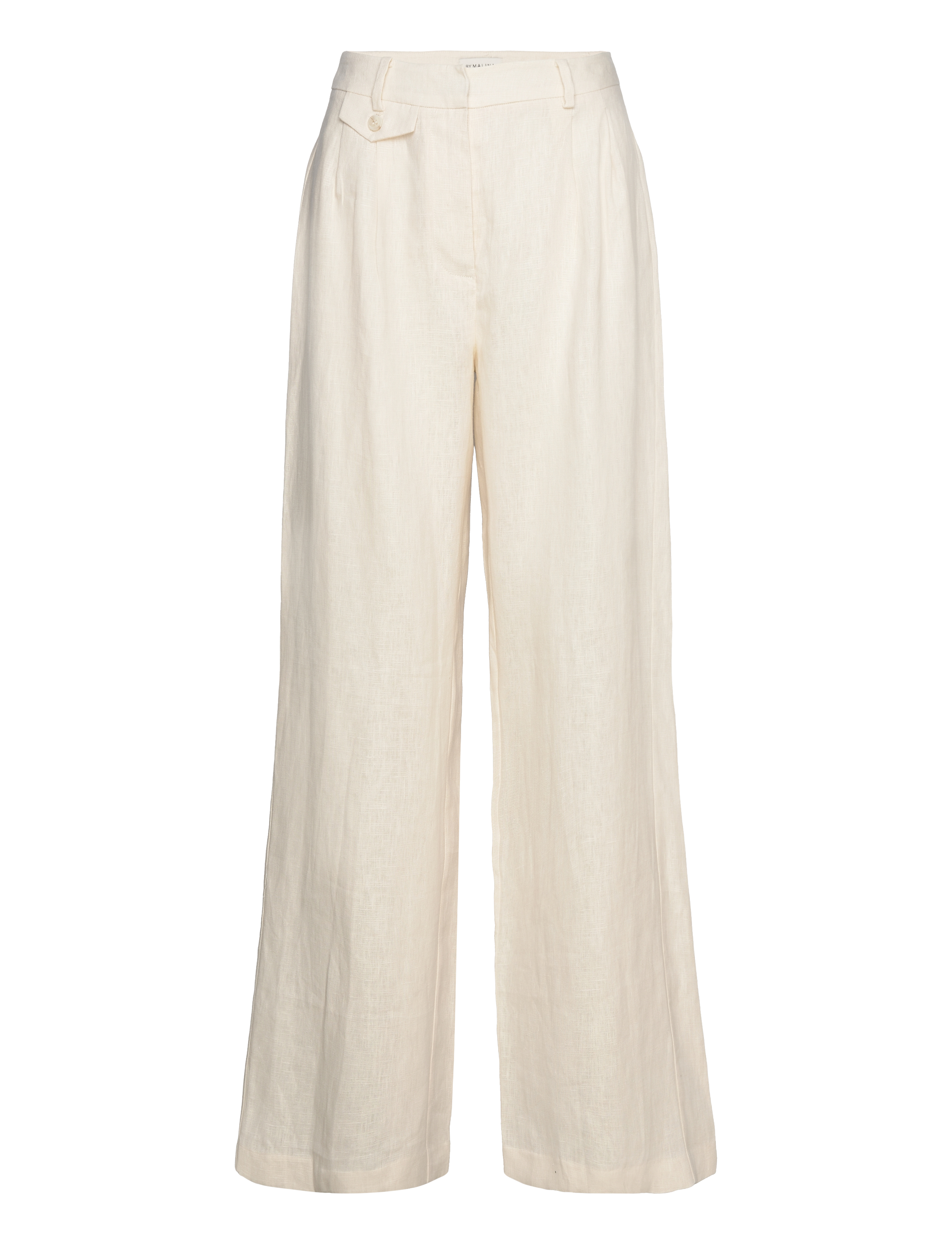 Malina - Mya double pleat wide linen pants - vanilla - 1